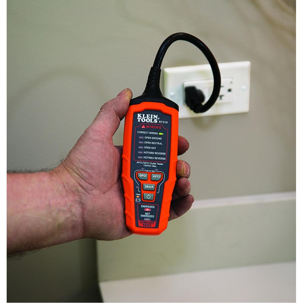 Klein Tools RT310 AFCI / GFCI Outlet Tester for N.American AC Outlets ETL Listed