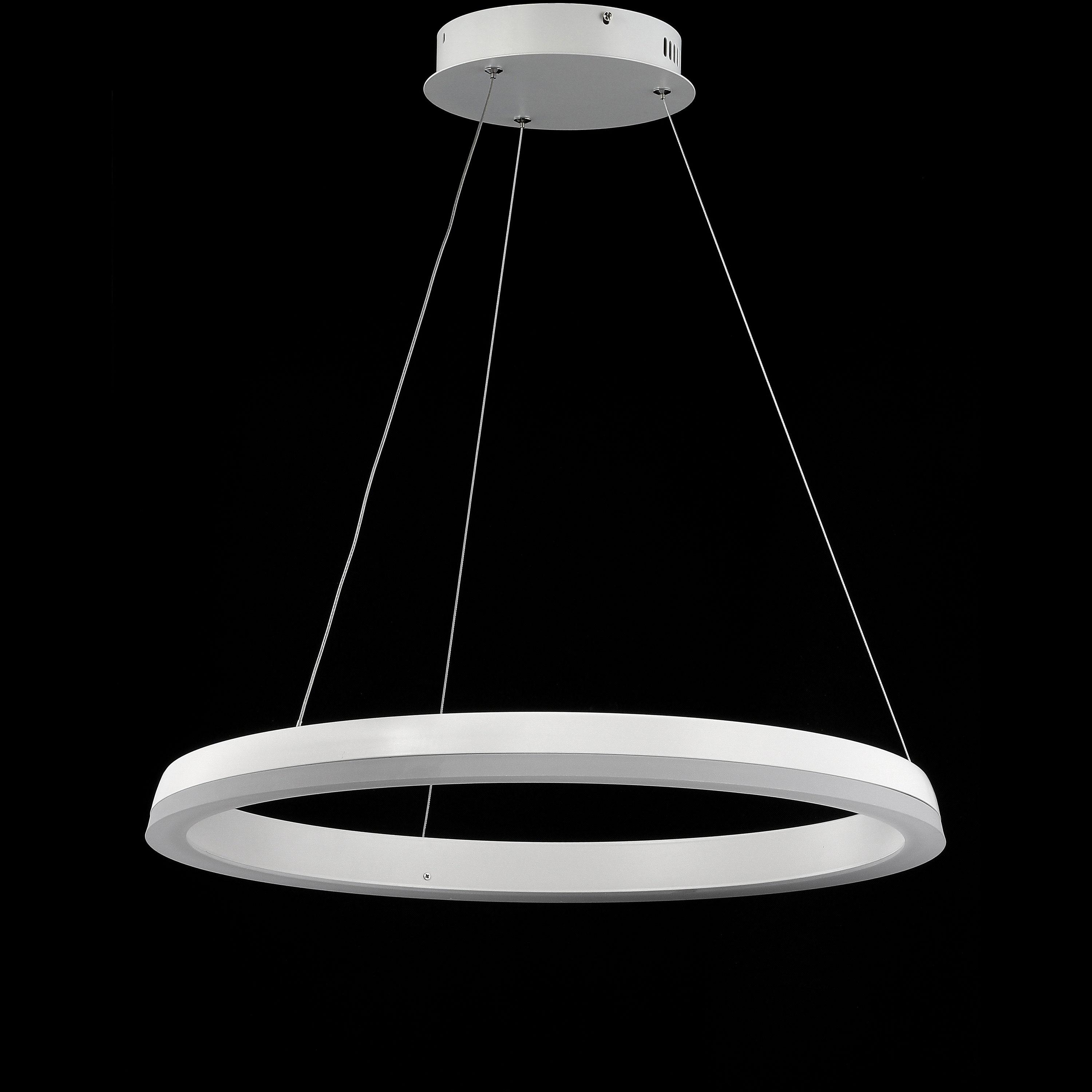 JONATHAN Y Benton 23.5" 1-Light LED Metal Hoop Pendant, by JONATHAN  Y Matte White Matte