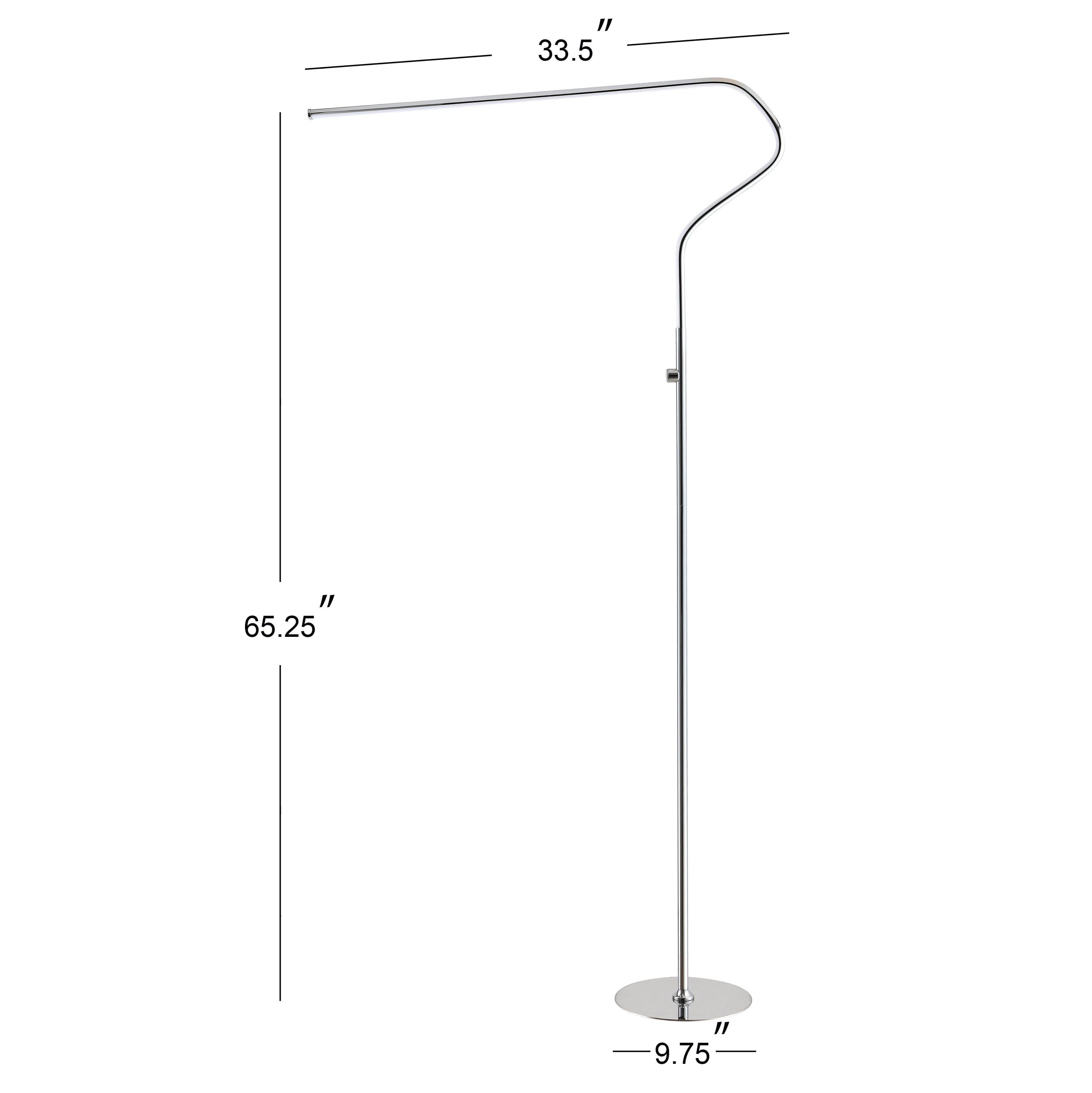 JONATHAN Y JYL7020A Julian 65.25" Integrated LED Metal Floor Lamp, Minimalistic, Modern, Contemporary for living room, dinning room, bedroom, office, Chrome