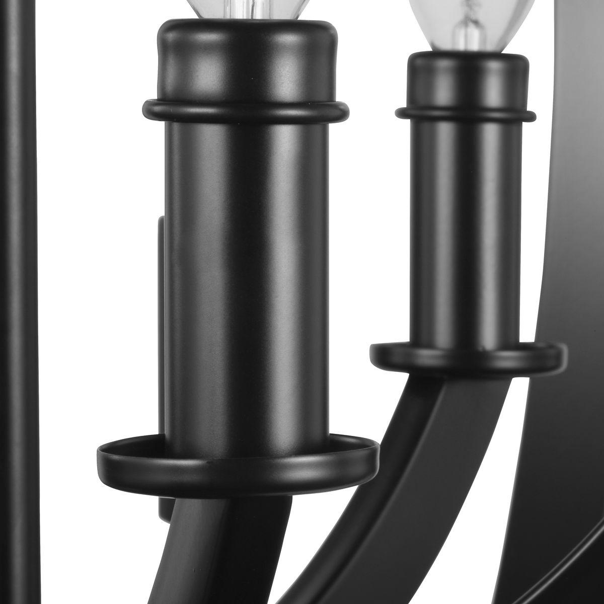 Progress Lighting Equinox 6-Light Chandelier Pendant, Steel, Black Finish, Armillary Sphere Design, Polished Chrome Shade