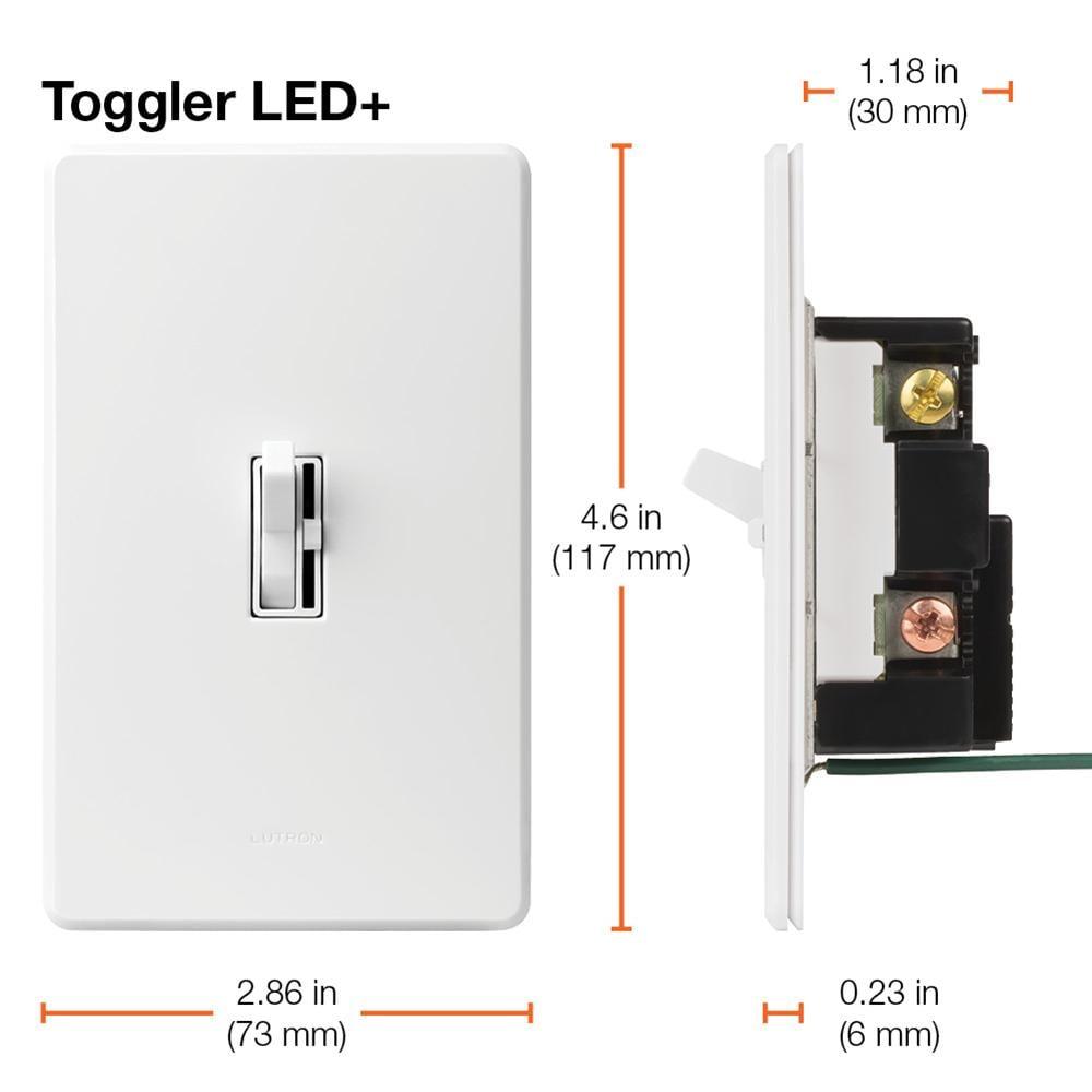 Black Smart LED Toggle Dimmer Switch for Dimmable Bulbs