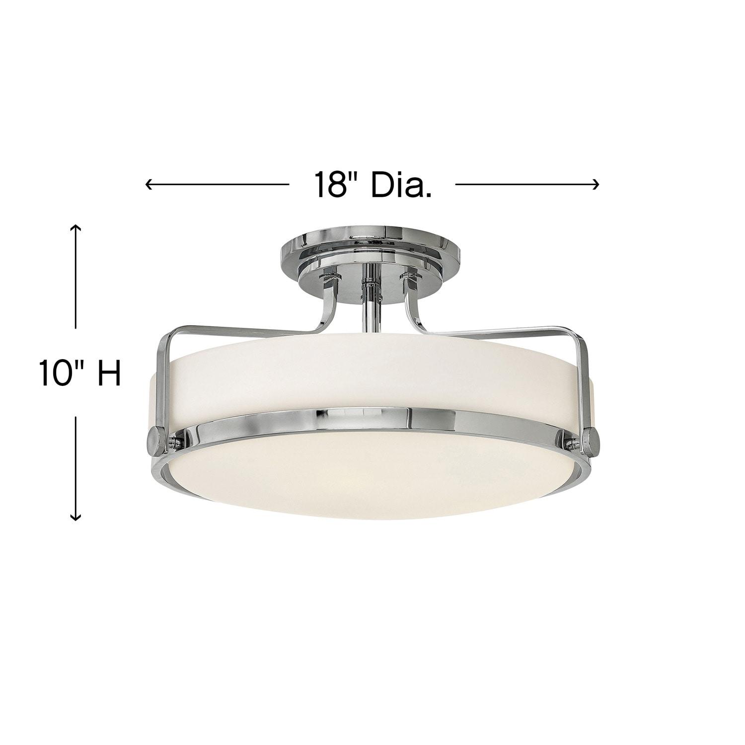 Harper Three Light 18" Retro Bowl Semi-Flush Mount Ceiling Light