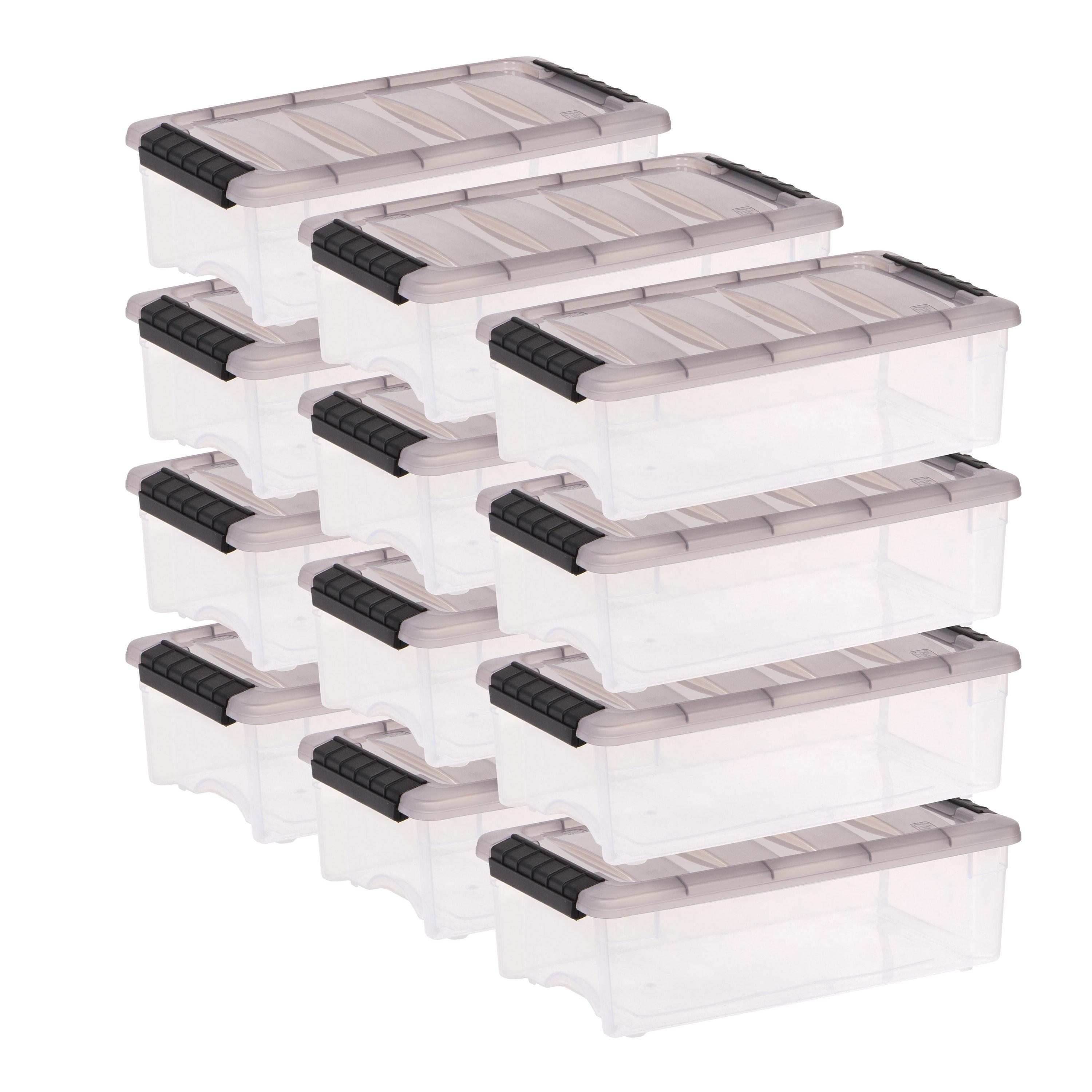 5 Qt./1.25 Gal. Plastic Storage Boxes with Latching Lids in Clear (Set of 12)