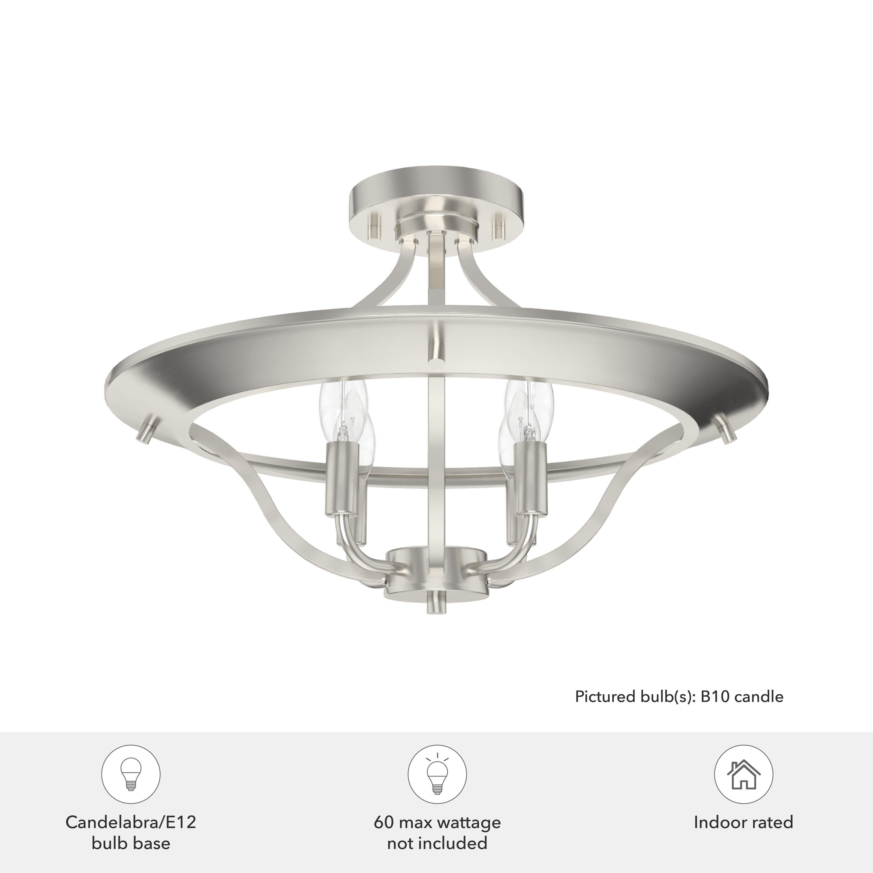 Hunter Fan Perch Point 4 Light Semi Flush Mount