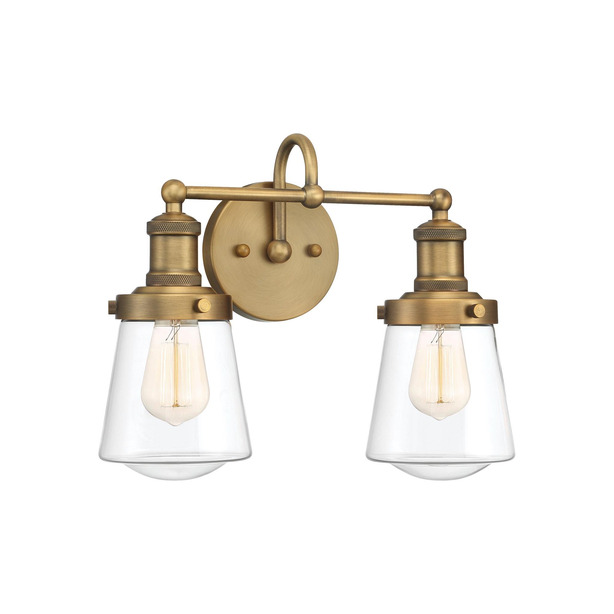 Designers Fountain Taylor 2 Light Old Satin Brass Bathroom Vanity Light Fixture, 69502-OSB