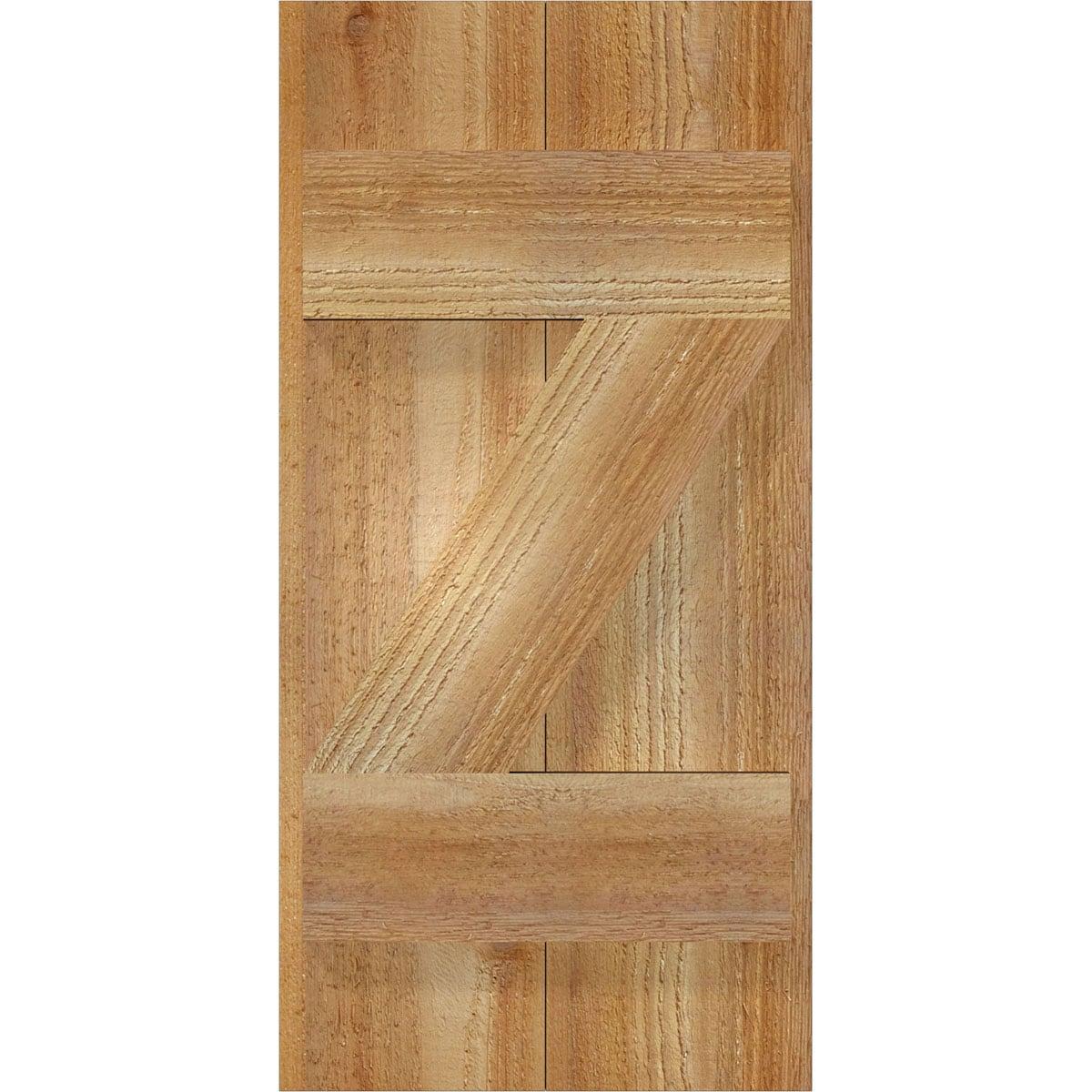 Ekena Millwork TimberCraft 5 3/8" Boards Joined Board-n-Batten Shutters w/Z-Bar, Western Red Cedar (Per Pair) (Set of 2)