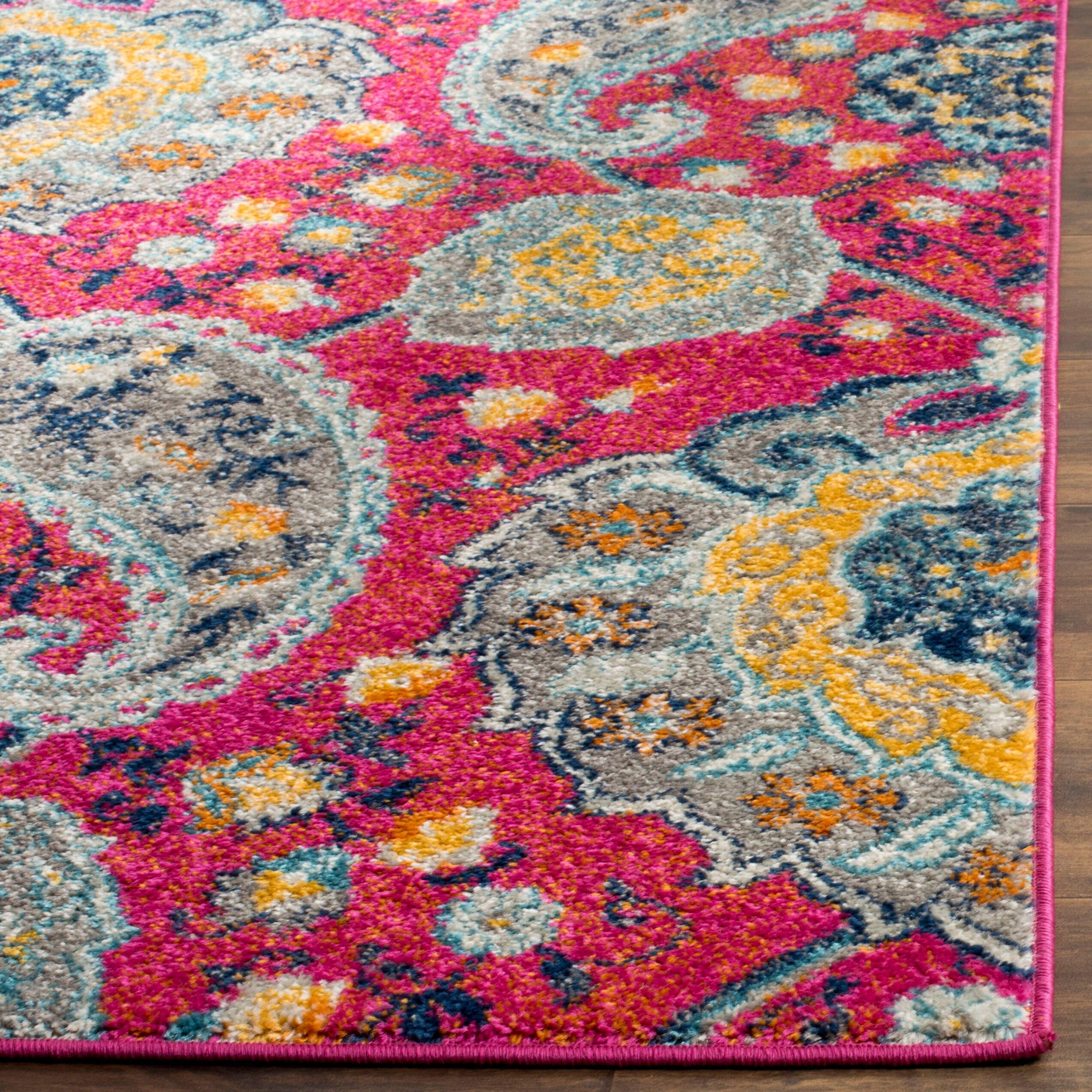 Madison MAD600 Power Loomed Indoor Area Rug - Fuchsia/Gold - 4'x6' - Safavieh