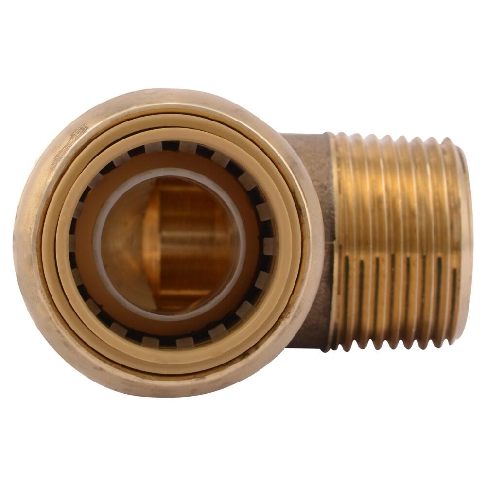 3/4 Inch Brass Push-to-Connect 90-Degree Elbow Fitting