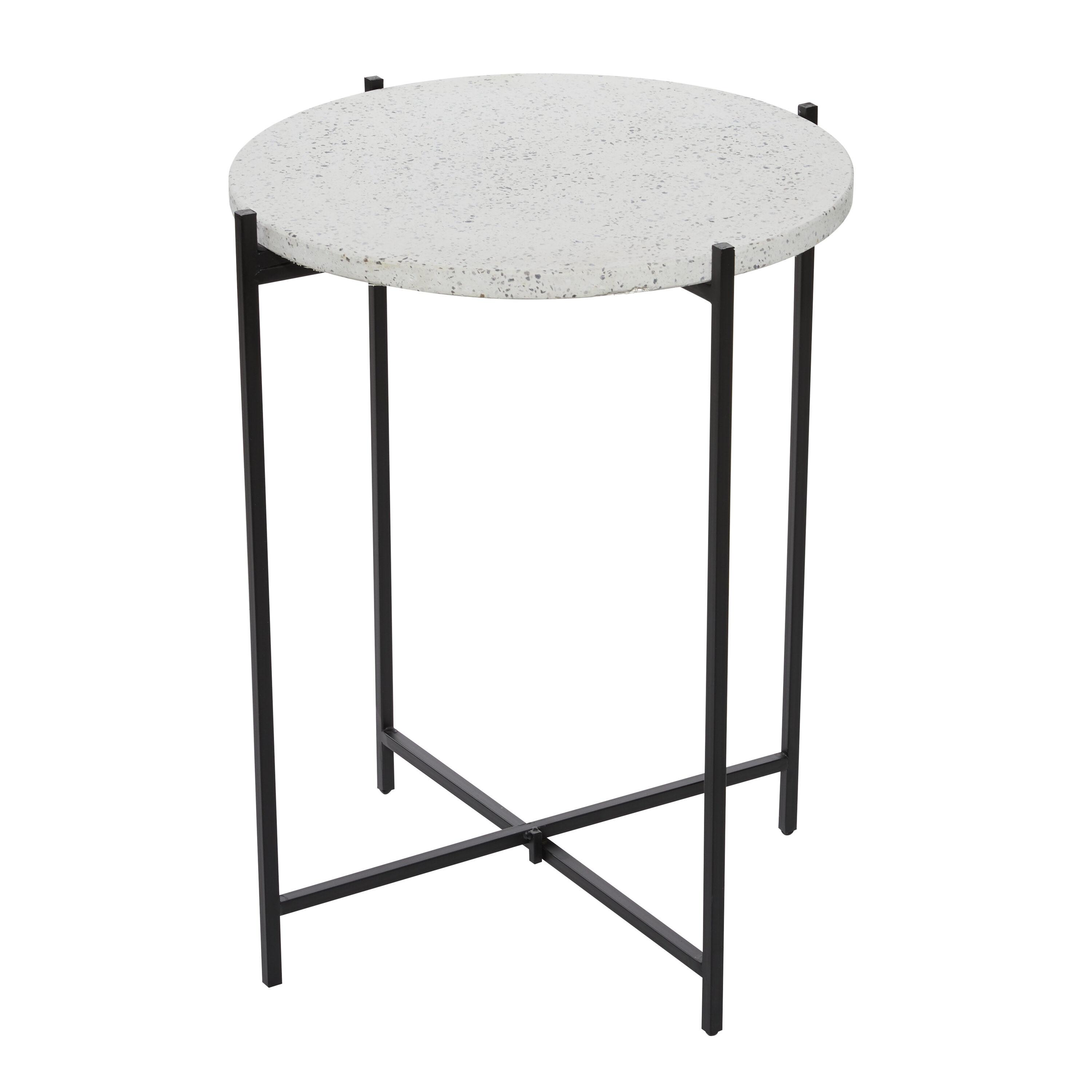 Contemporary Terrazzo Accent Table White - Olivia & May