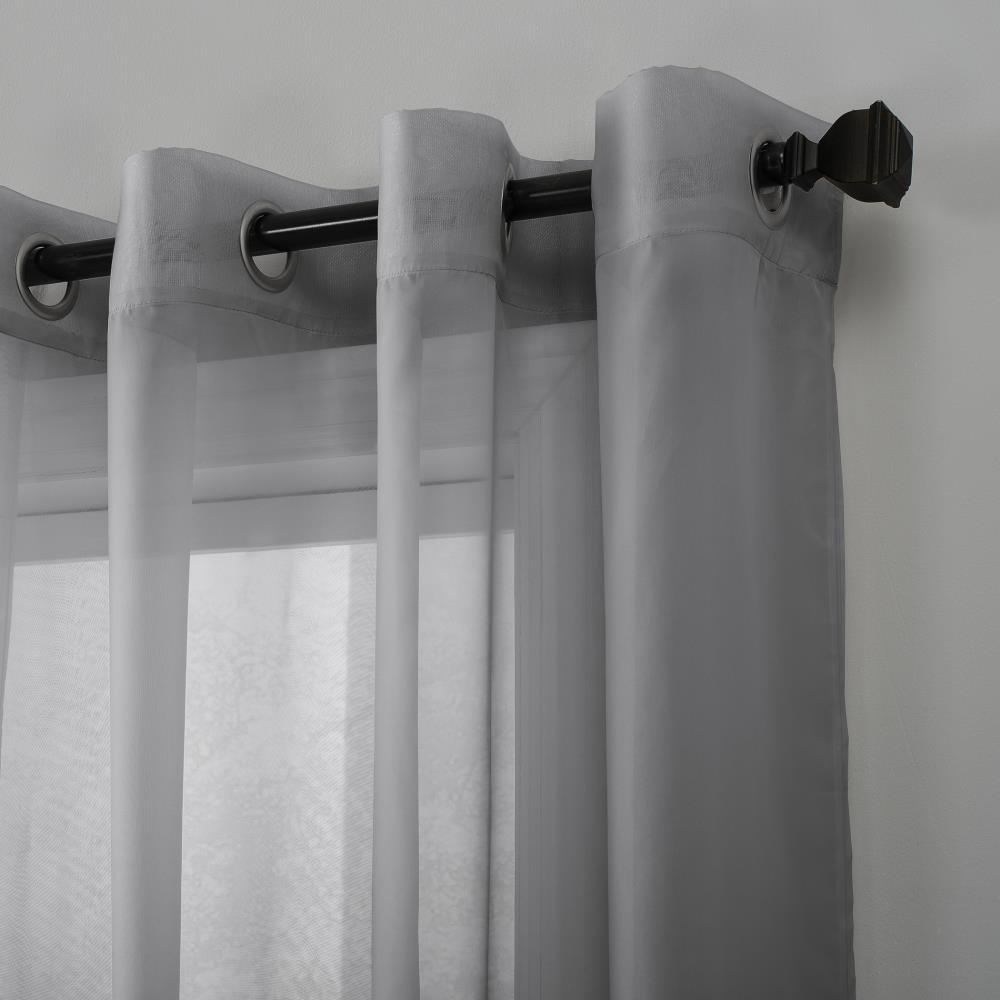 84"x59" Emily Sheer Voile Grommet Top Curtain Panel Dark Gray - No. 918: Sheer Curtain Panels, Indoor Use