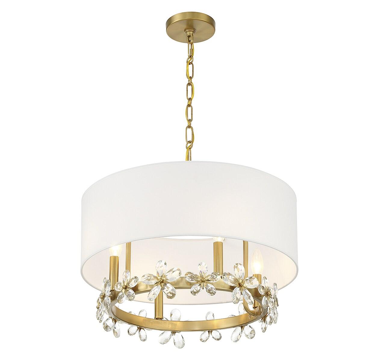 Savoy House Dahlia 4 - Light Pendant in  Warm Brass
