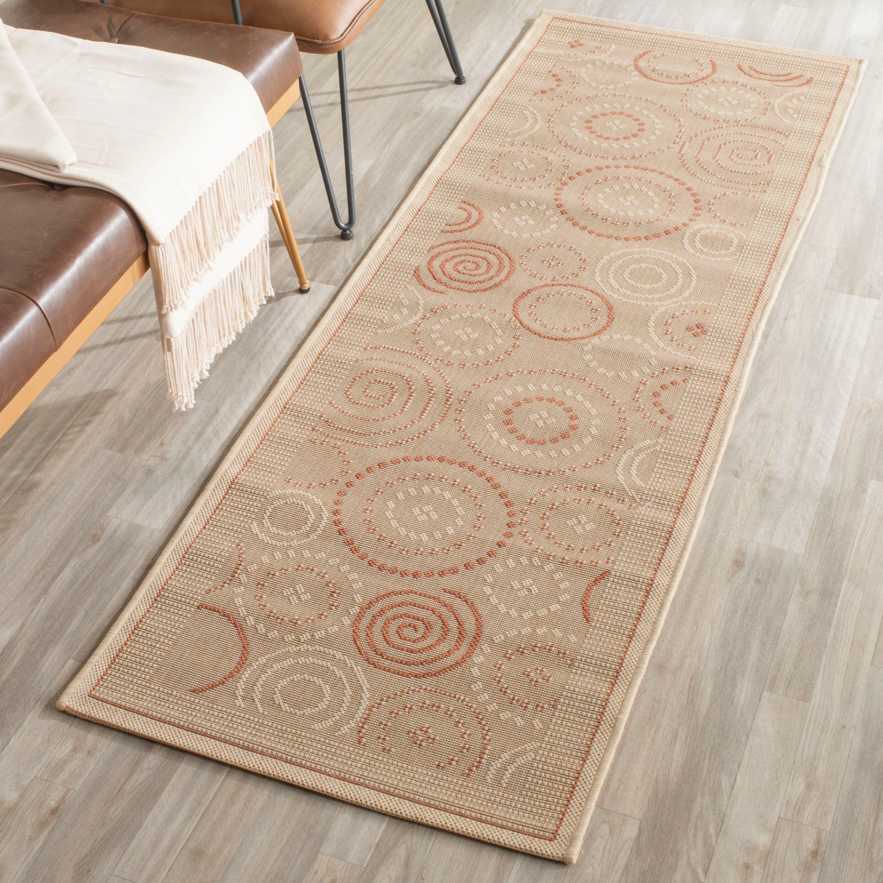 Courtyard CY1906 Power Loomed Indoor and Outdoor Runner Rug - Natural/Terra - 2'3"x6'7" - Safavieh