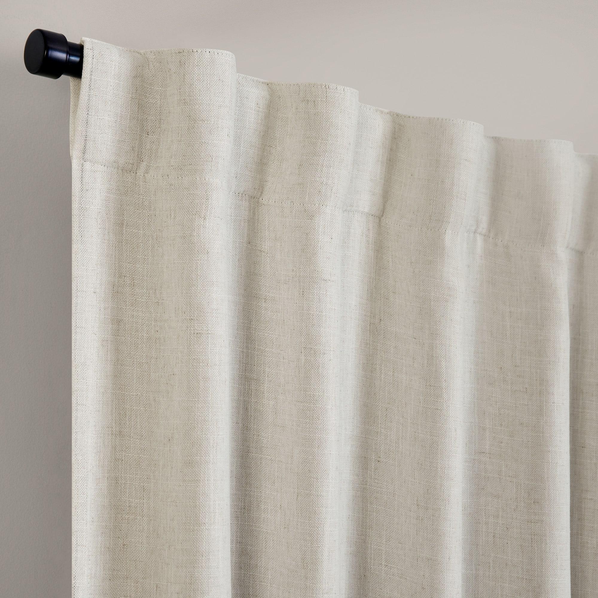 Harrow Solid Texture Room Darkening Single Window Curtain Panel - 52" x 95" - Natural - Elrene Home Fashions