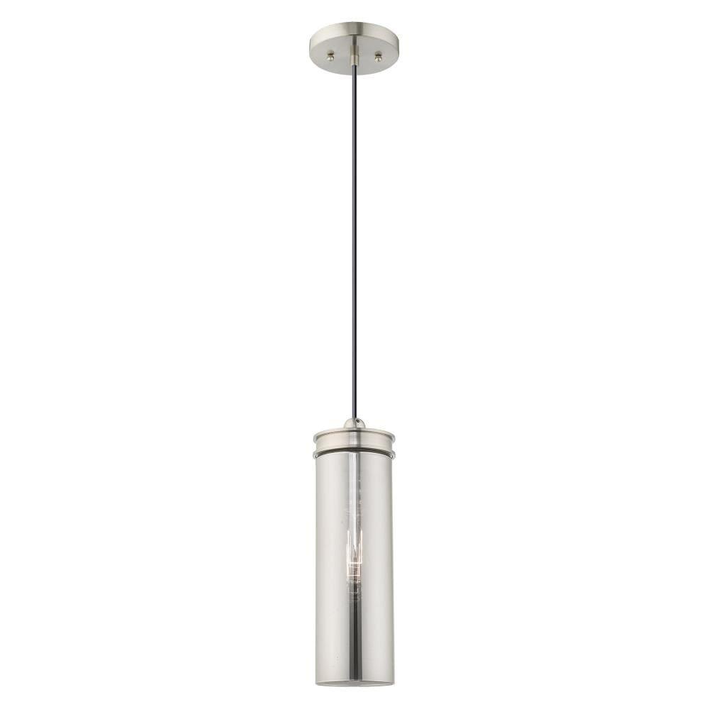 Livex Lighting Art Glass 1 - Light Pendant in  Brushed Nickel