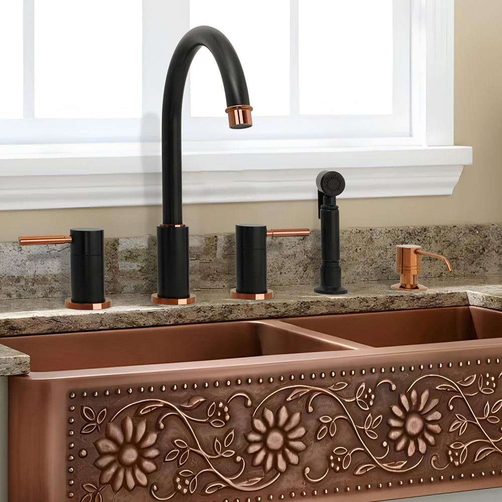 Pull Down Double Handle Kitchen Faucet