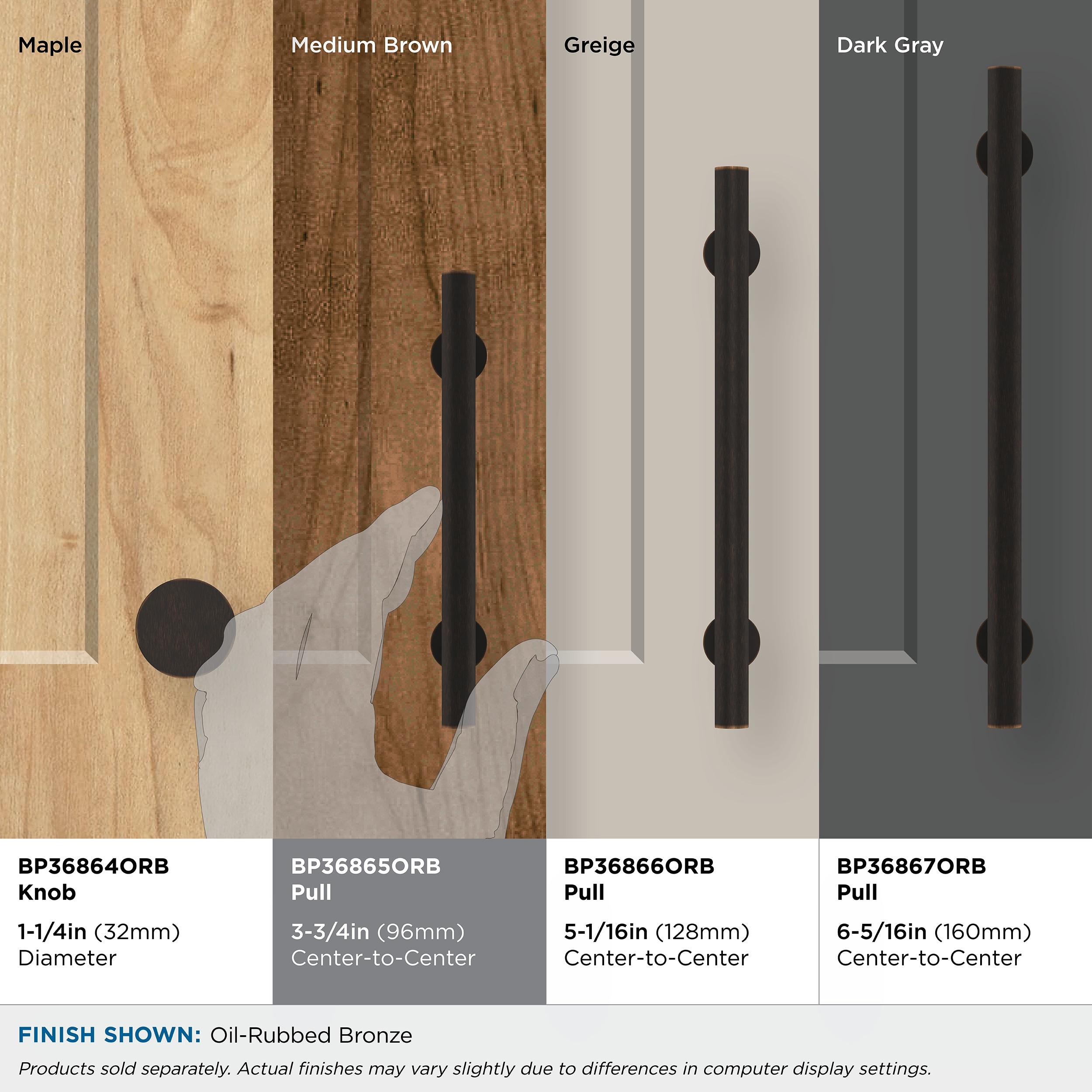Amerock Radius 3-3/4 inch (96mm) Center-to-Center Oil-Rubbed Bronze Cabinet Pull