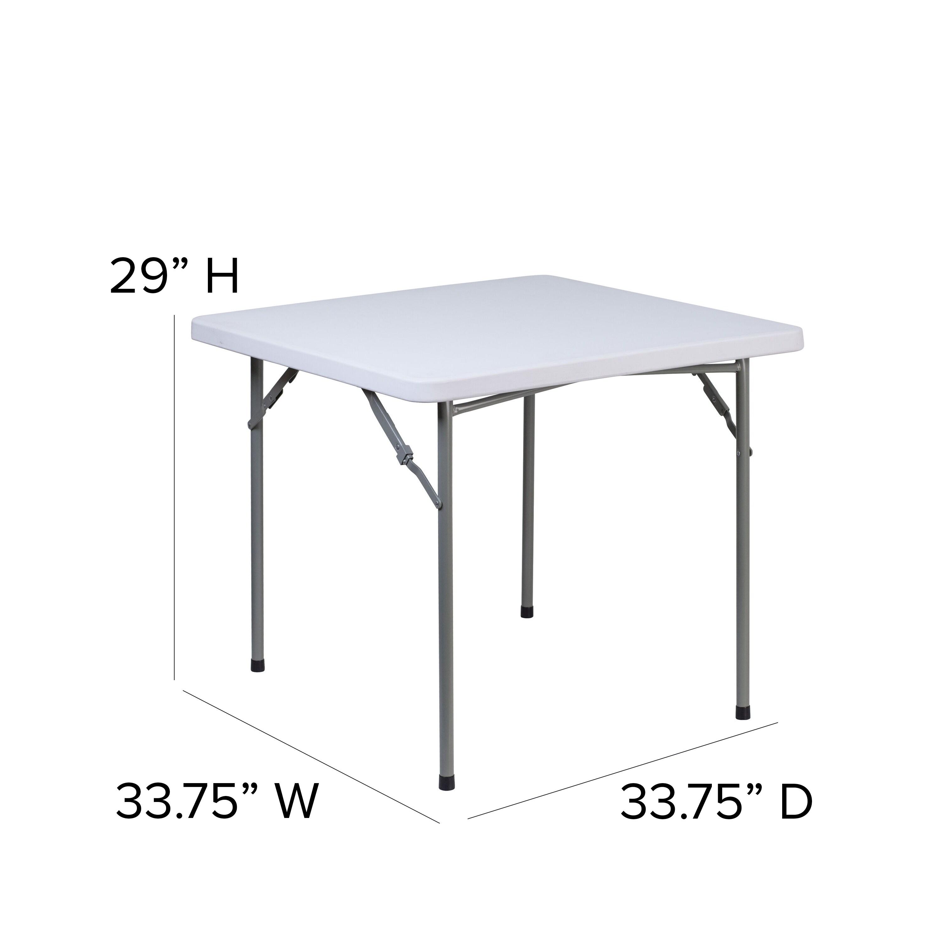 Flash Furniture Parker 2.81-Foot Square Plastic Folding Table - Card Table/Game Table