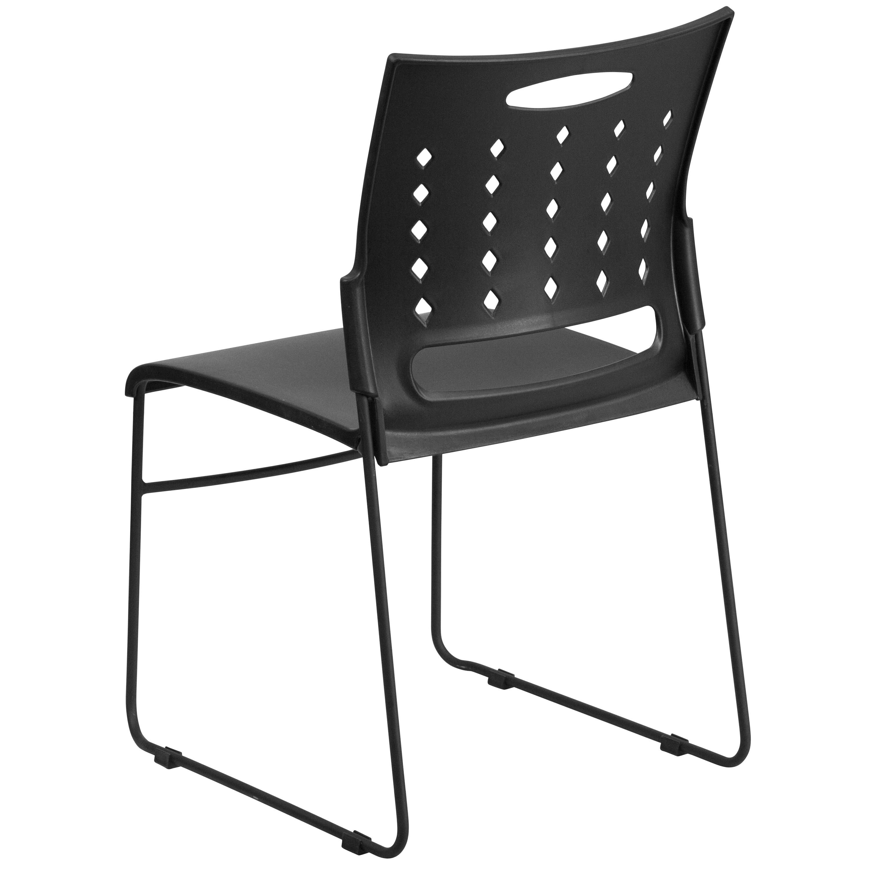 881 lb. Capacity Sled Base Stack Chair with Carry Handle and Air-Vent Back