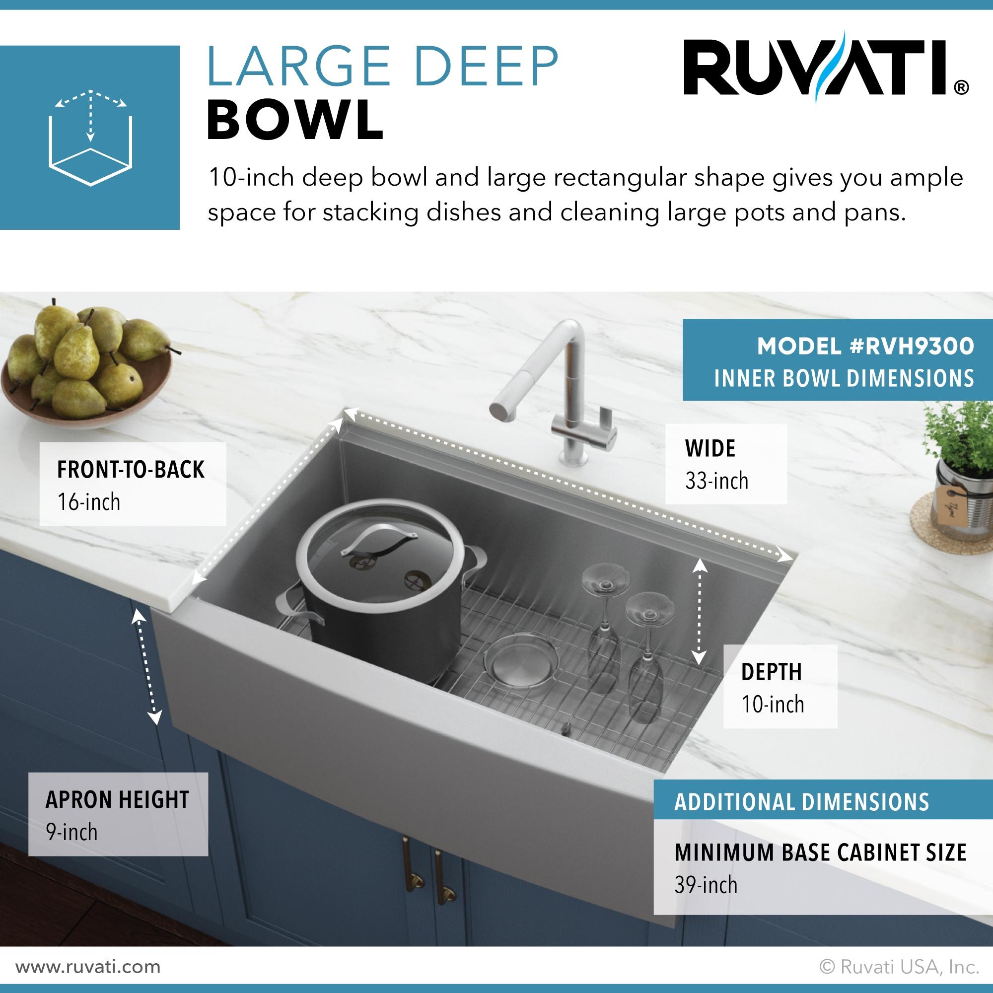 Ruvati 36-inch Apron-front Workstation Farmhouse Kitchen Sink 16 Gauge Stainless Steel Single Bowl