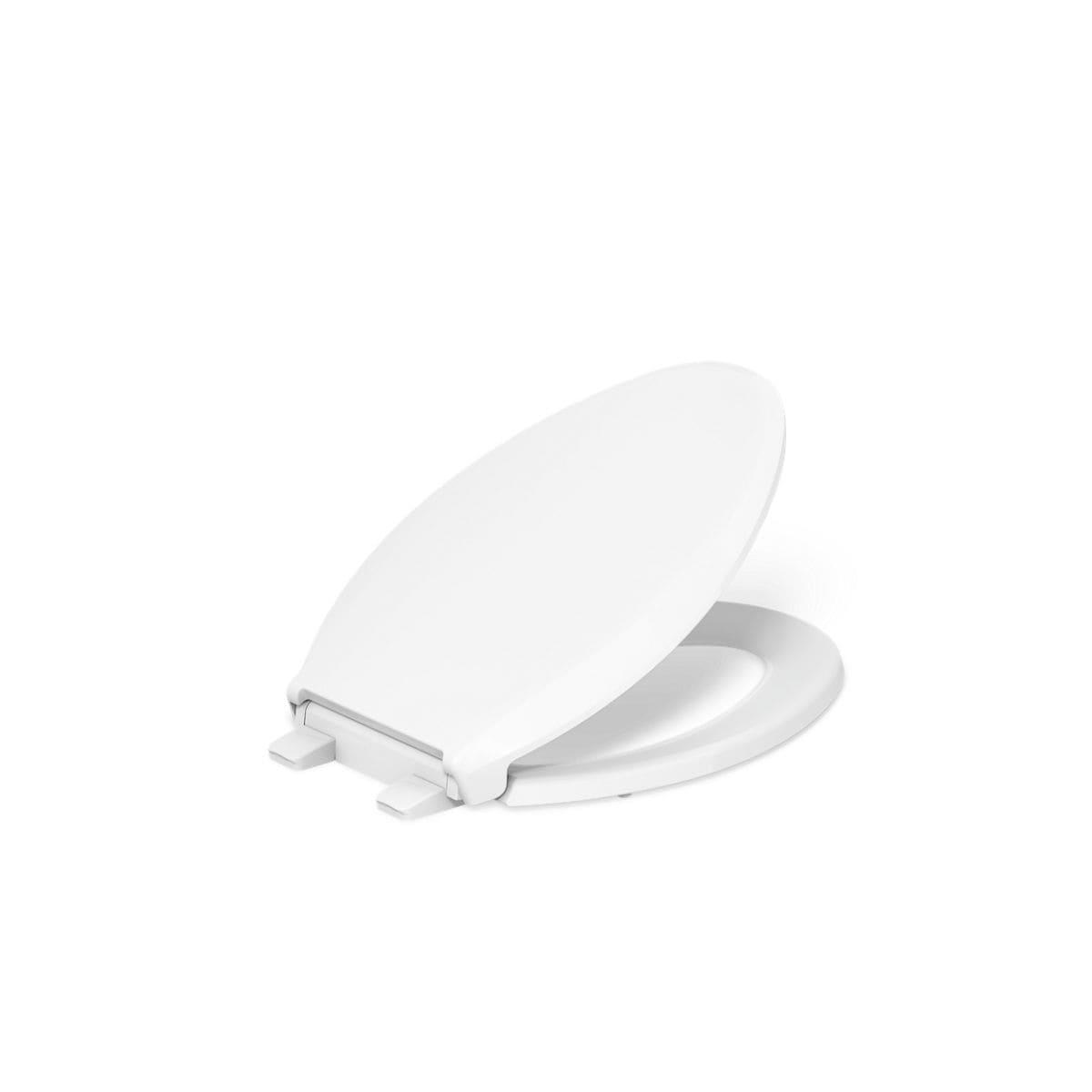 KOHLER 4636-RL-0 Cachet ReadyLatch Elongated Toilet Seat, Quiet-Close Lid and Seat, Countoured Seat, Grip-Tight Bumpers and Installation Hardware, White
