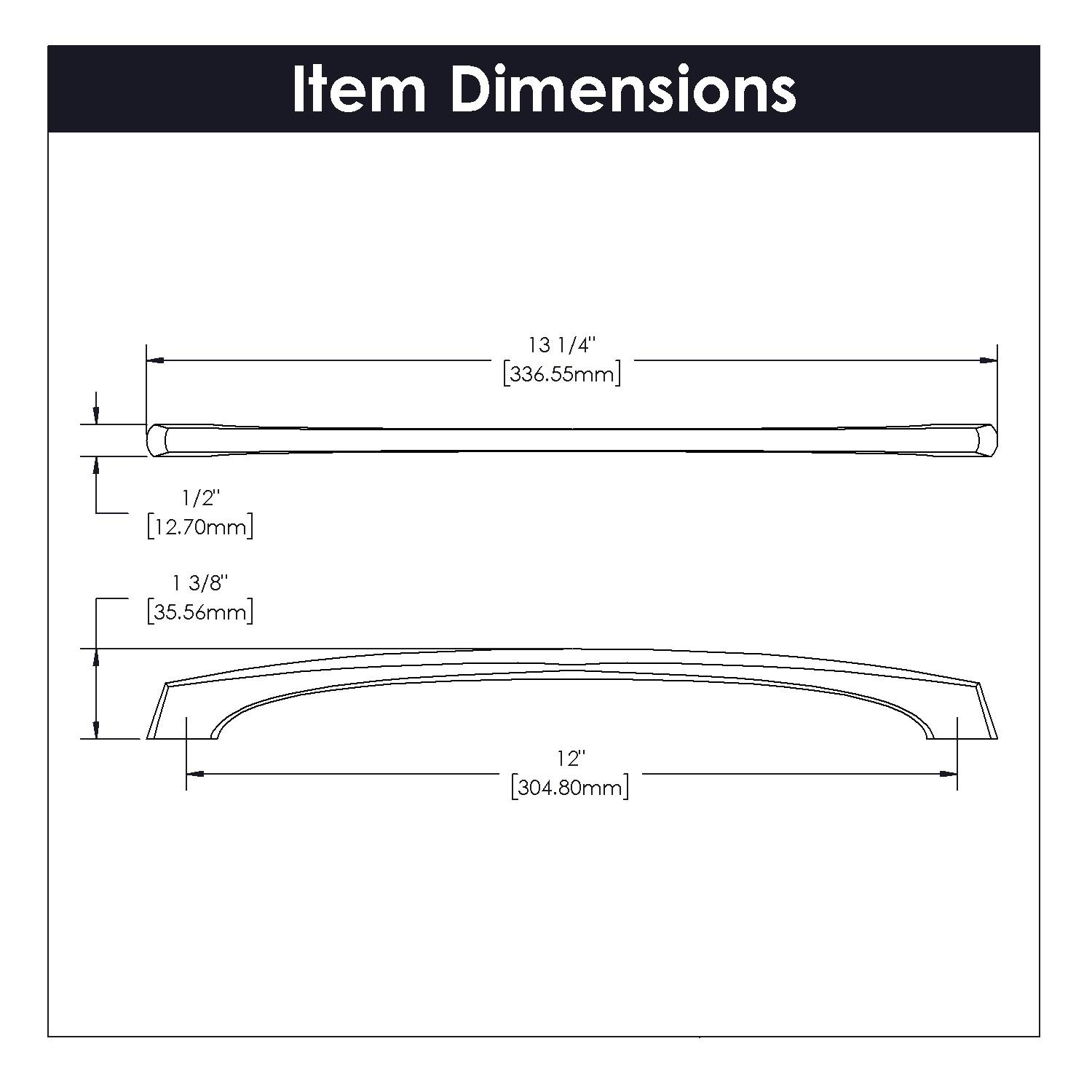 Greenwich Kitchen Cabinet Handles, Solid Core Drawer Pulls for Cabinet Doors, 13-1/4 Inch