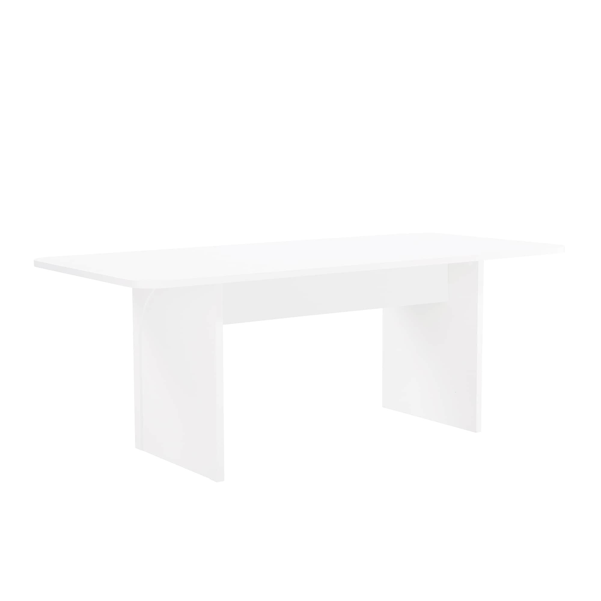 Ella 78.7" Dining Table in White made from Engineered Wood
