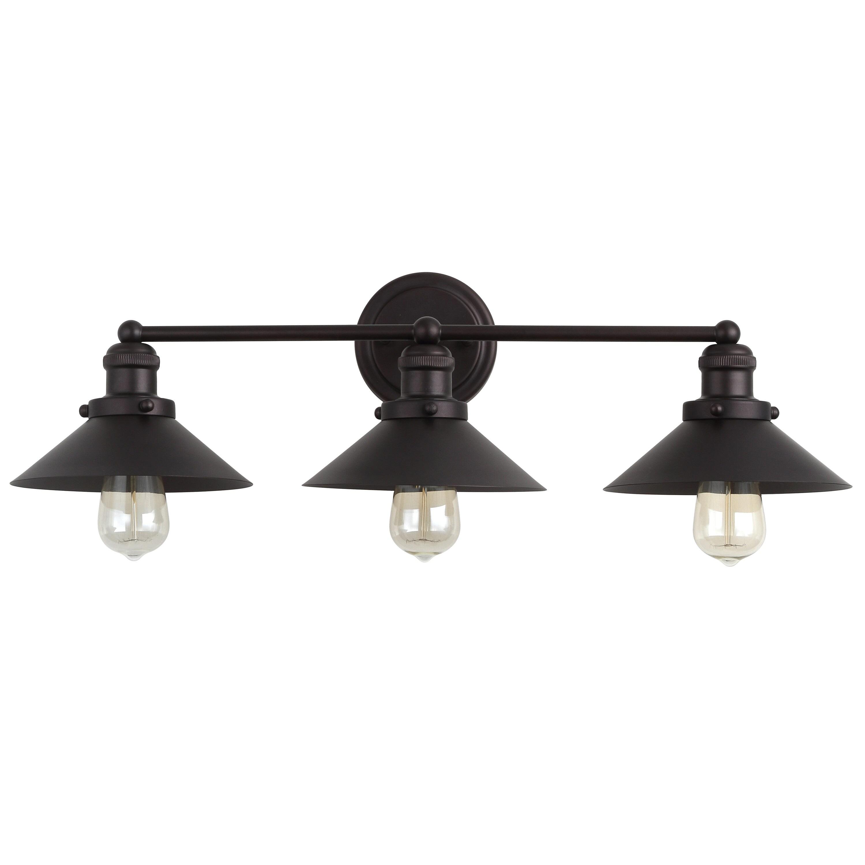 July 26.5" 3-light Metal Vanity Light, Oil Rubbed Bronze