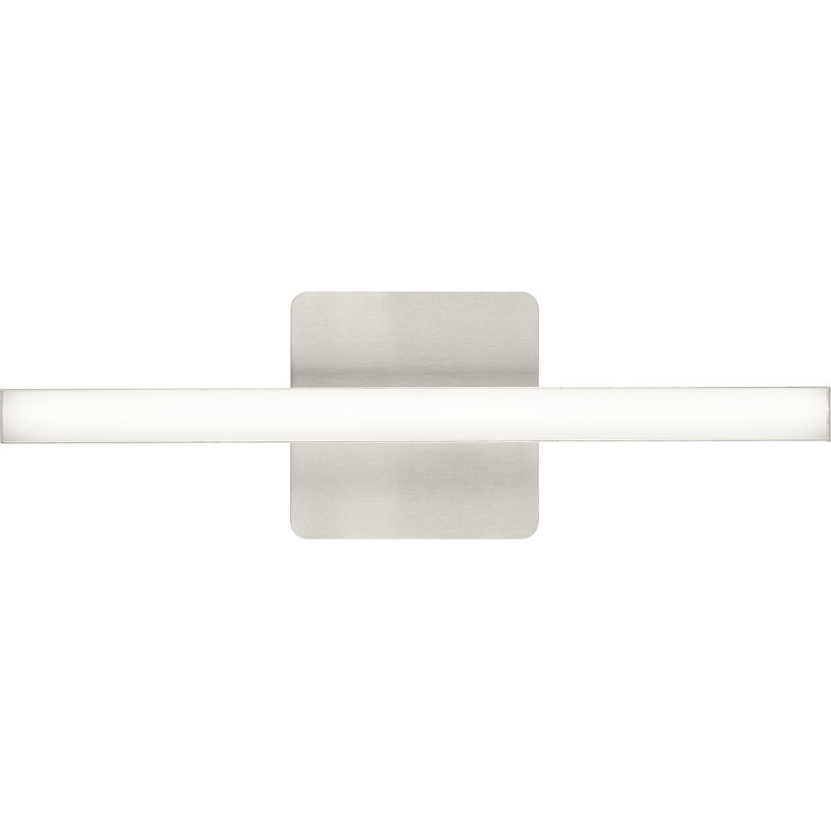 Progress Lighting Phase 4 1-Light LED Linear Vanity Light, Brushed Nickel, Rectangular Acrylic Shade