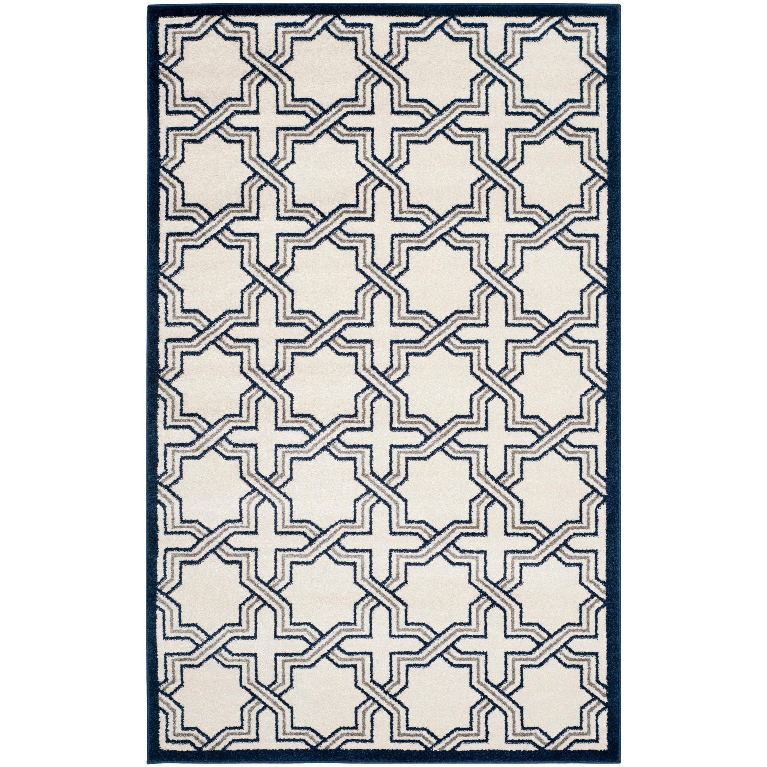 Amherst AMT413 Power Loomed Area Rug - Ivory/Navy - 4'x6' - Safavieh.