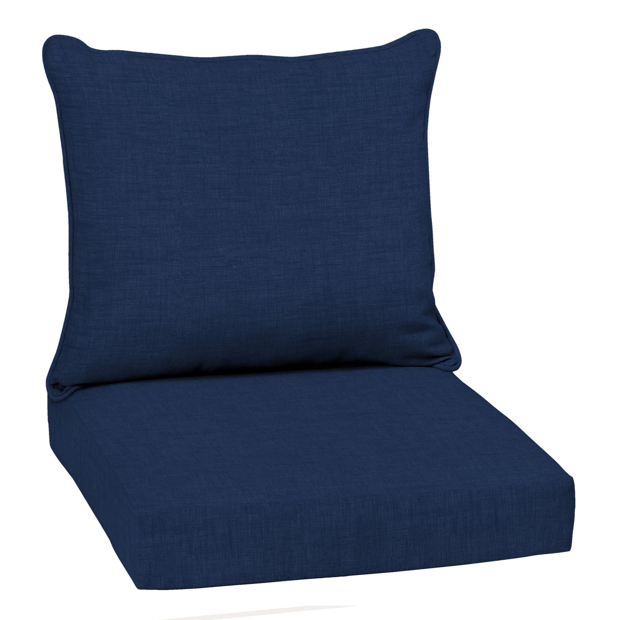 Sapphire Blue Polyester Outdoor Deep Seat Cushion Set