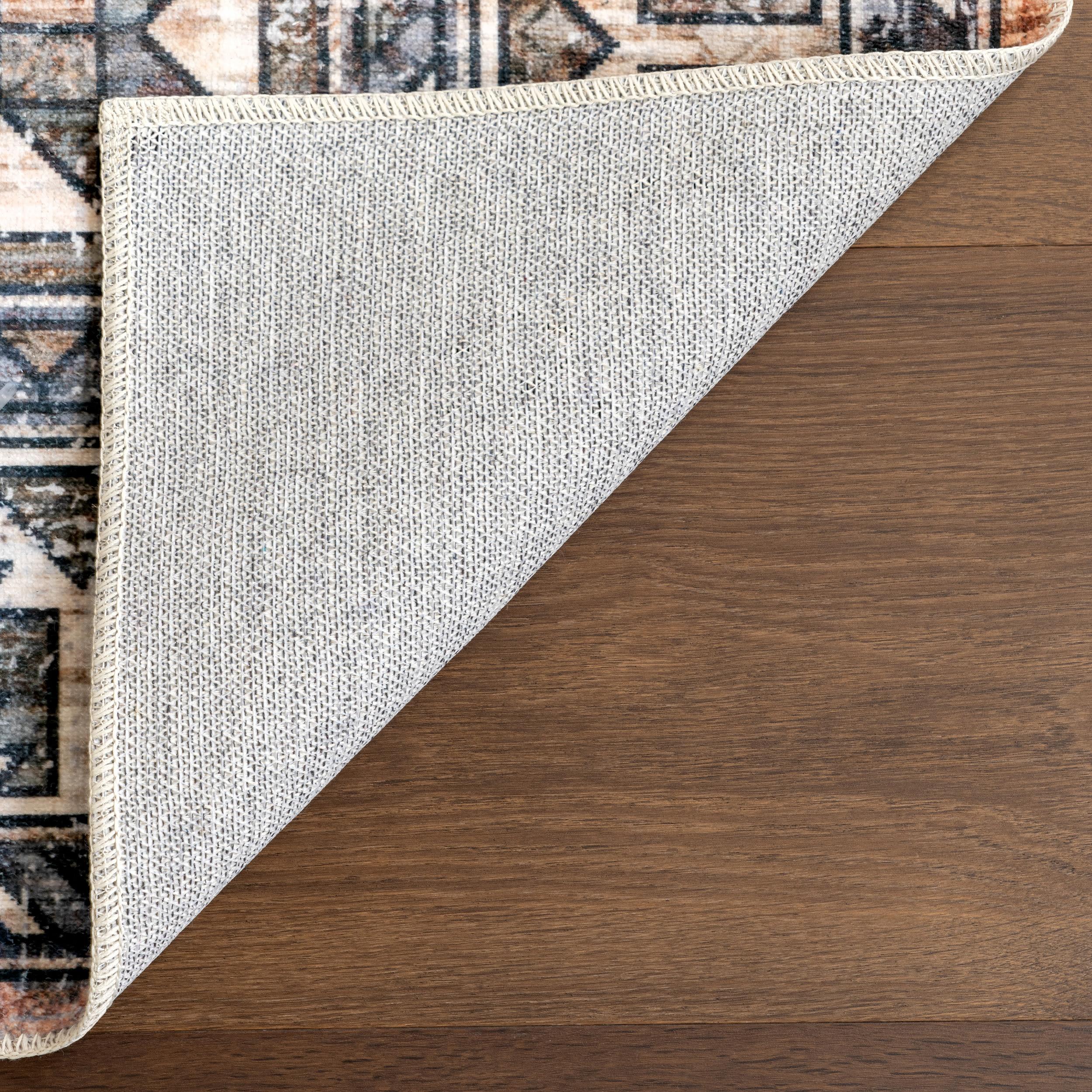 Nuloom 5x8 Machine Washable Rain Haven Vintage Medallion Indoor Area Rug, Rust Non-Slip Backing, Stain Resistant, BedroomLiving Room, Kitchen