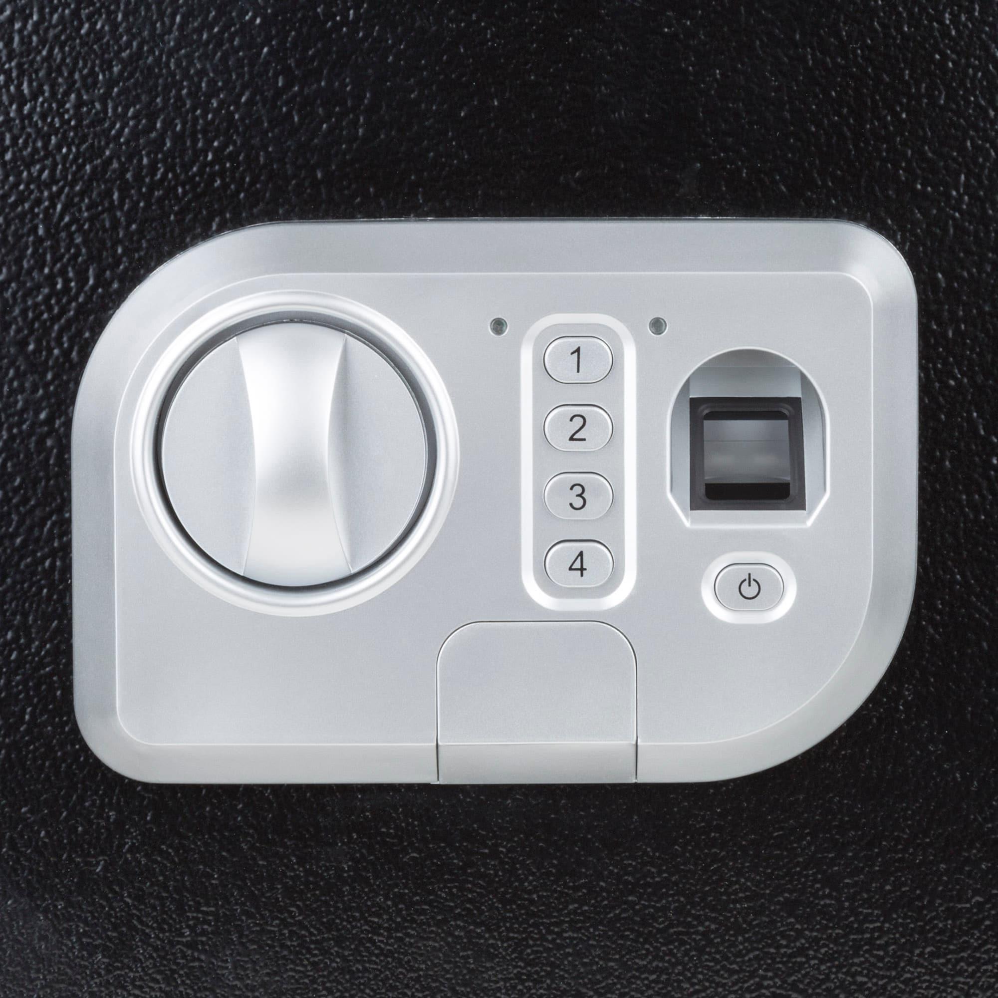 Stalwart Stalwart Electronic Safe - Digital Biometric Fingerprint Lock Box with 2 Override Keys (Black)