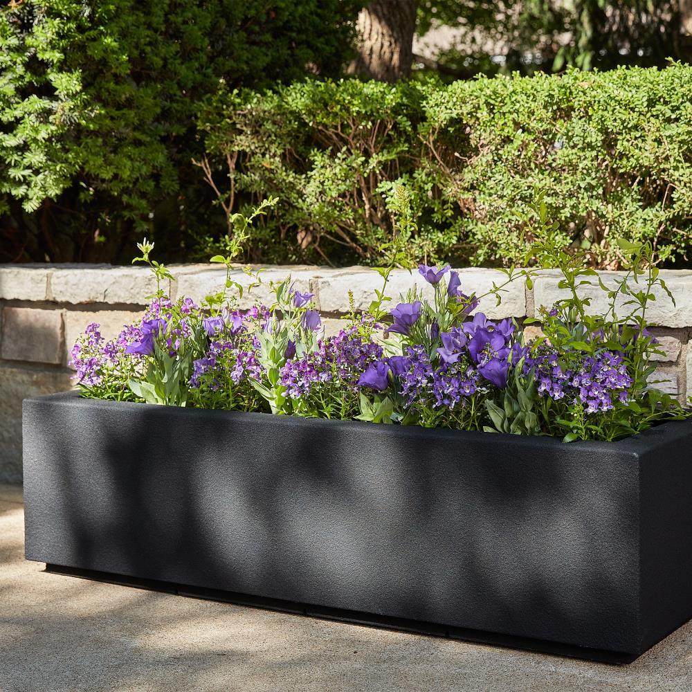 Gray Granite Extra Large Rectangular Polymer Planter