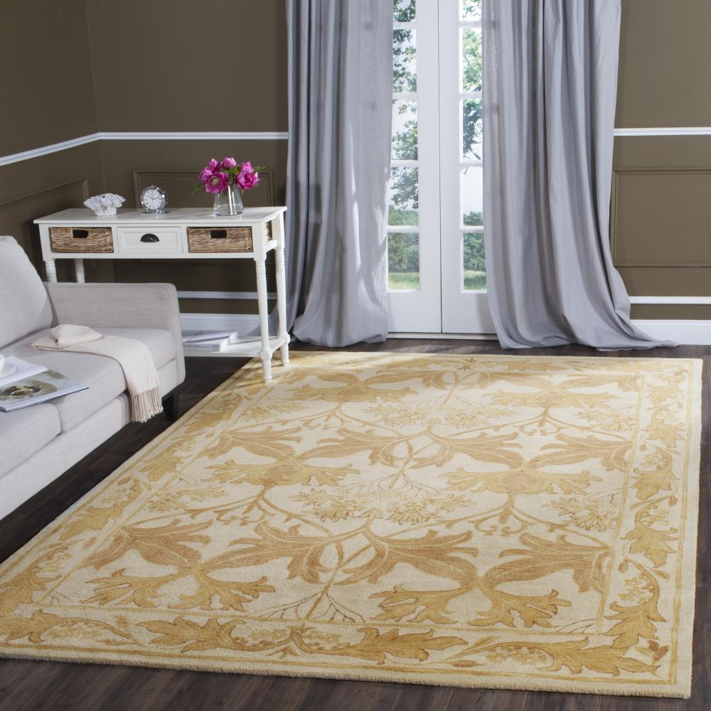 Antiquity AT841 Hand Tufted Indoor Area Rug - Beige/Gold - 6'x6' - Safavieh