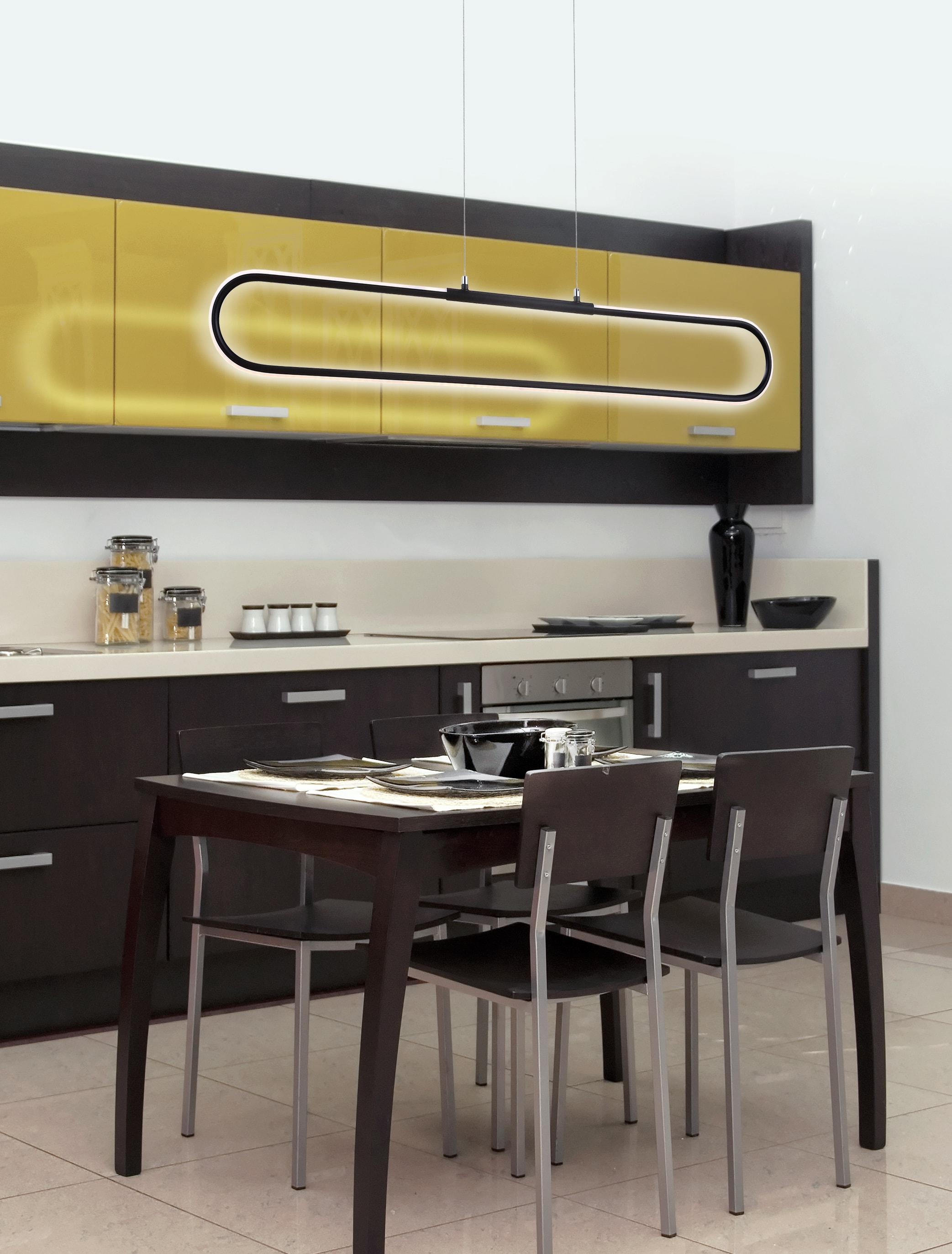 Ned 39" Dimmable Adjustable Integrated LED Metal Linear Pendant, Black