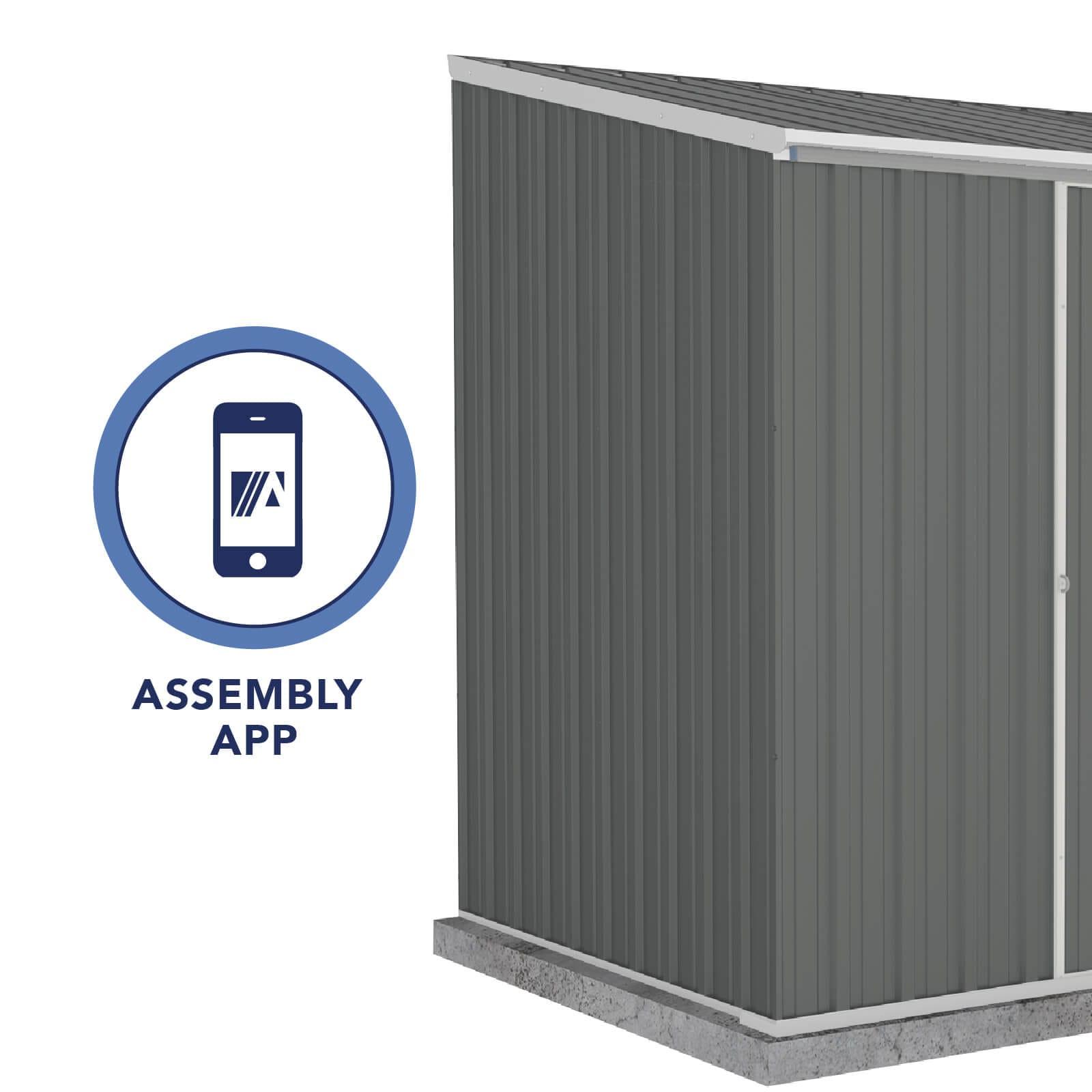 Absco Absco EZI Slider 5 ft. W x 7 ft. D Galvanized Steel Storage Shed