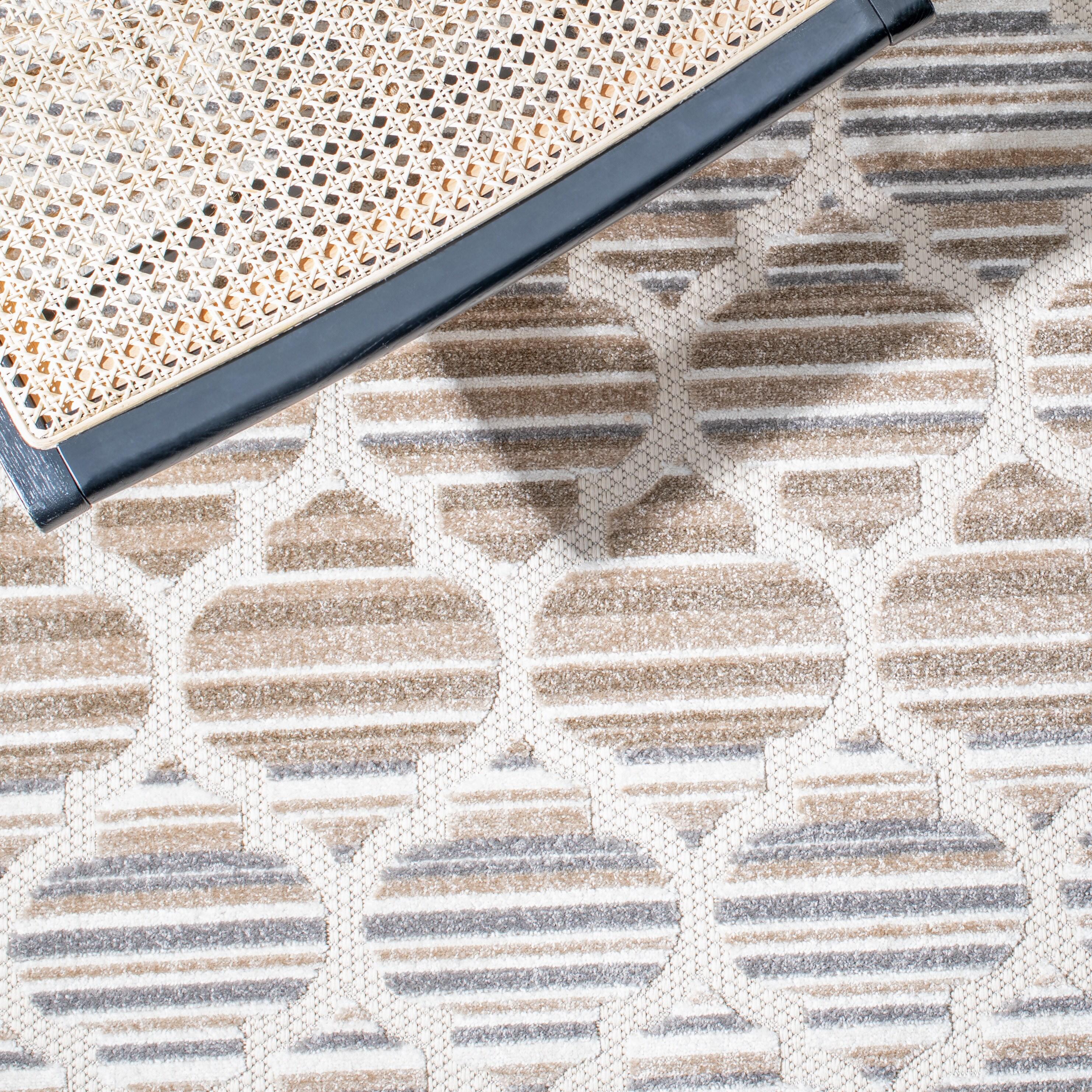 Cabana CBN333 Loomed Indoor Area Rug - Grey/Ivory - 6'7"x6'7" - Safavieh