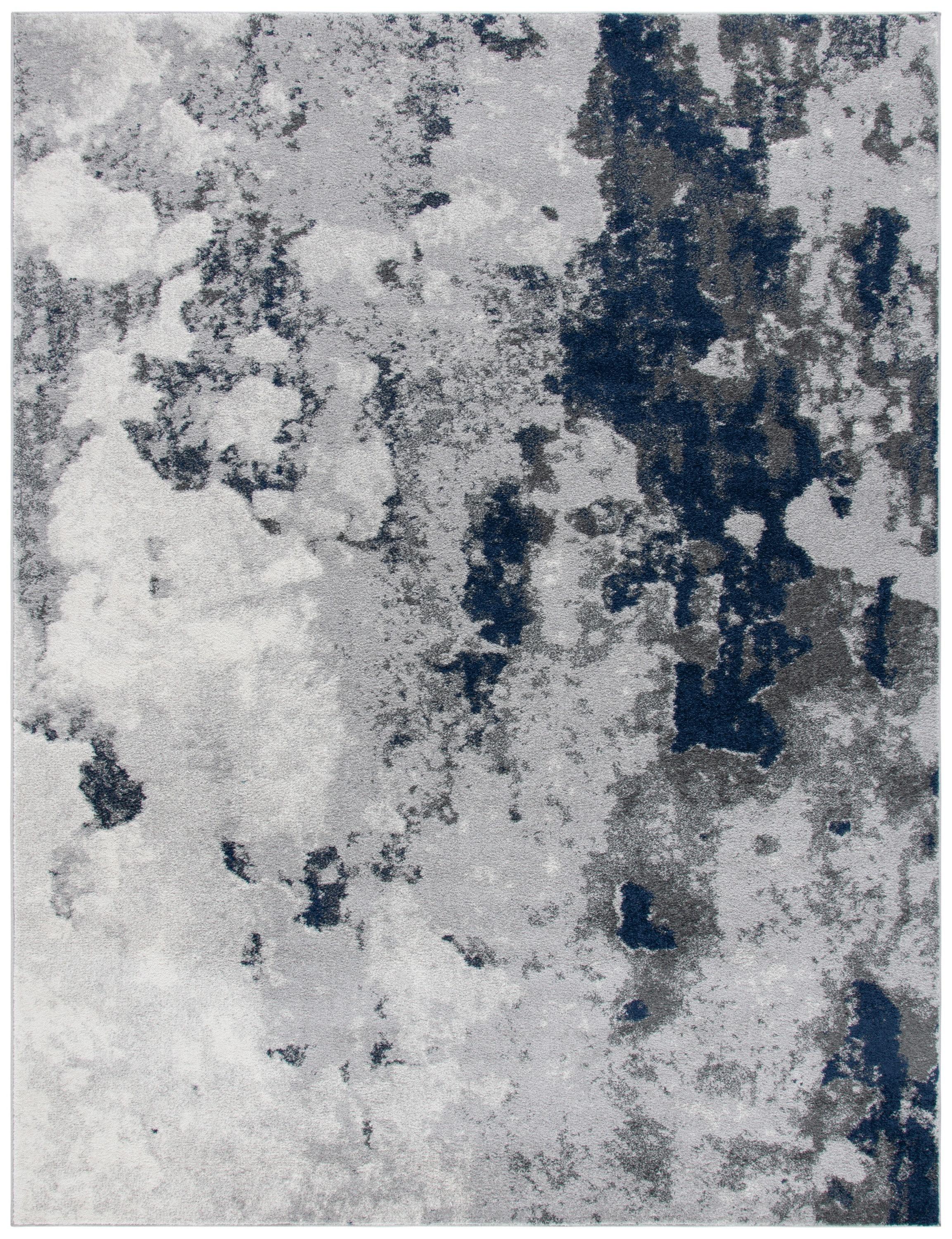 SAFAVIEH Adirondack Ladonna Abstract Area Rug, Navy/Grey, 9' x 12'