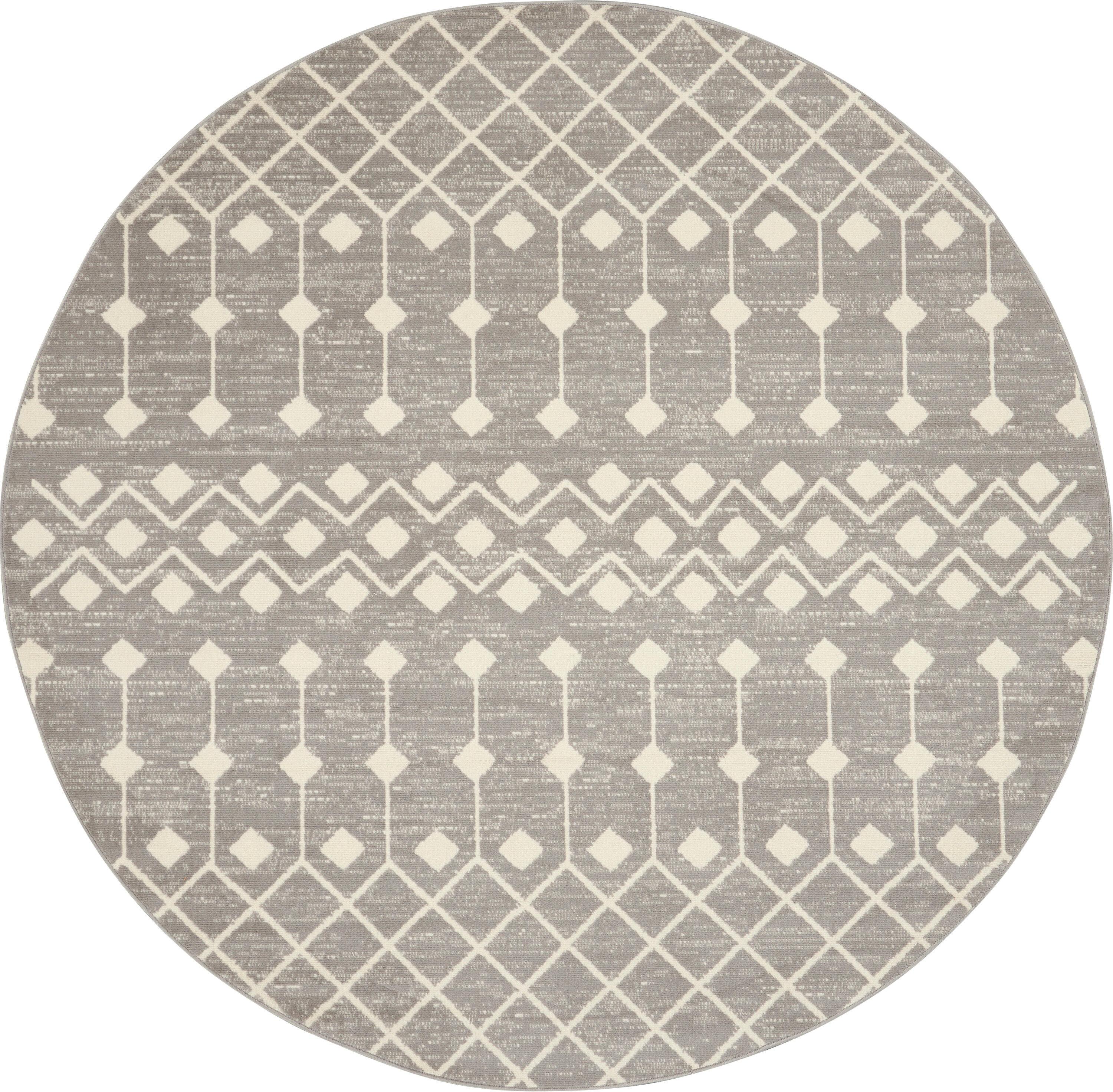 Nourison Grafix GRF37 Indoor Area Rug Grey 8' x ROUND
