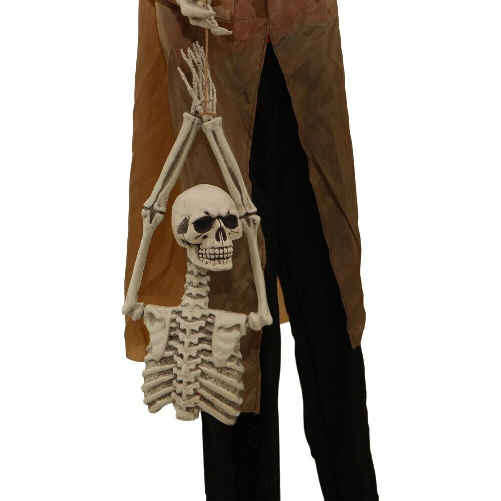 Haunted Hill Farm 5.25 ft. 3.5 lbs Animatronic Gravekeeper Halloween Decoration, Multicolor, HHGRVKPR-1FLSA