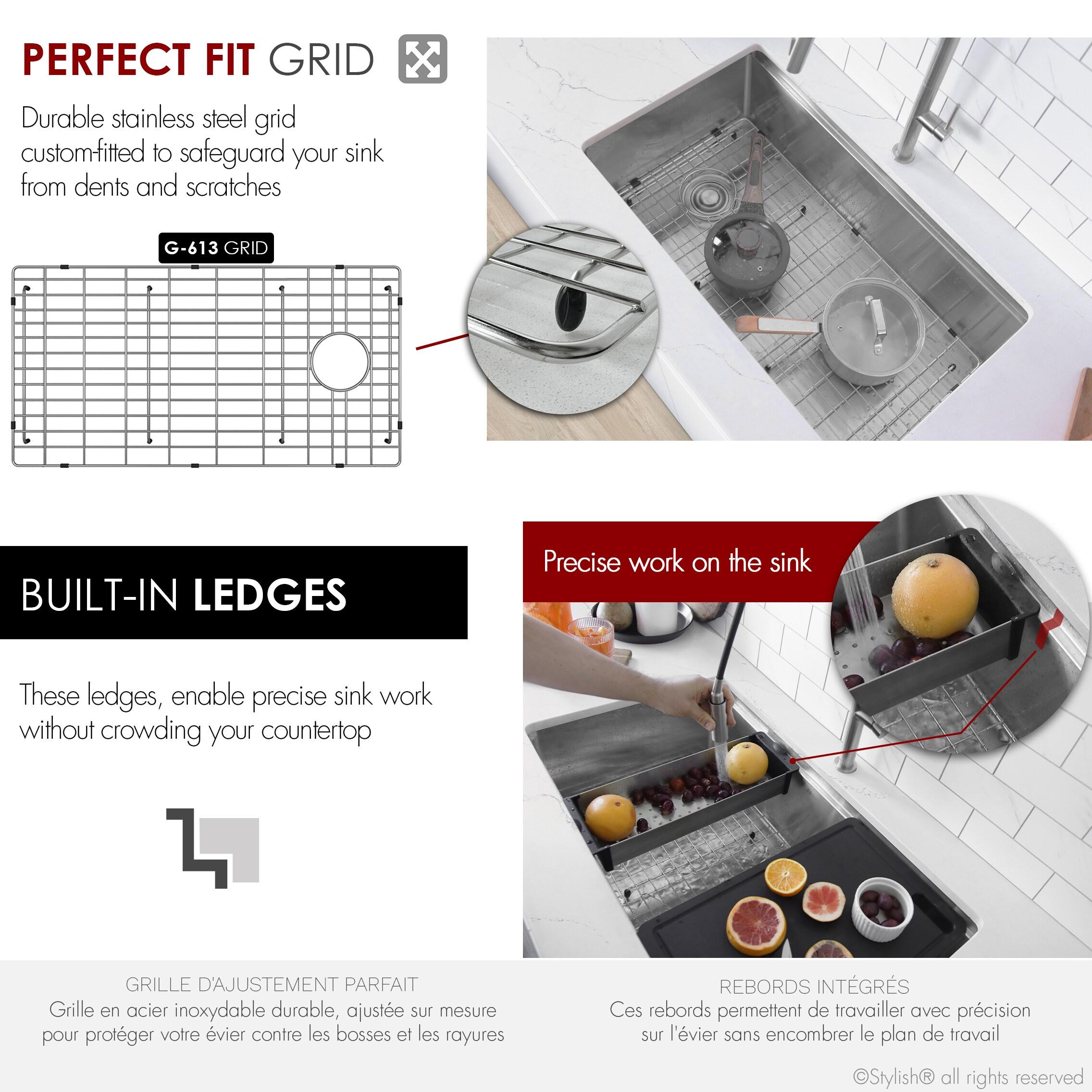 Stylish Versa33 Undermount 33" Workstation 16-gauge Single-Bowl Kitchen Sink