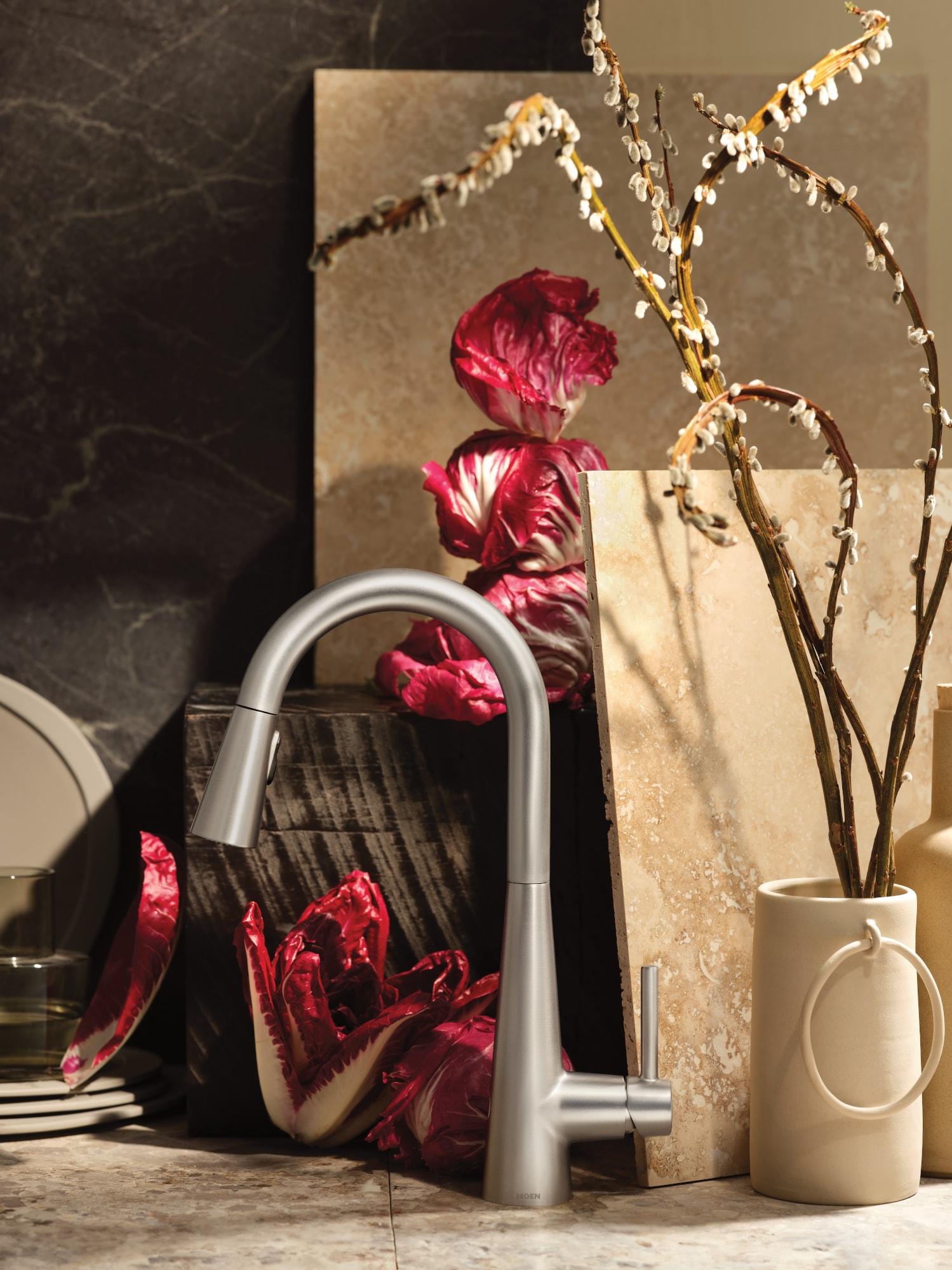Moen Sleek MotionSense Wave Single Handle Pulldown Kitchen Faucet with Power Clean Technology
