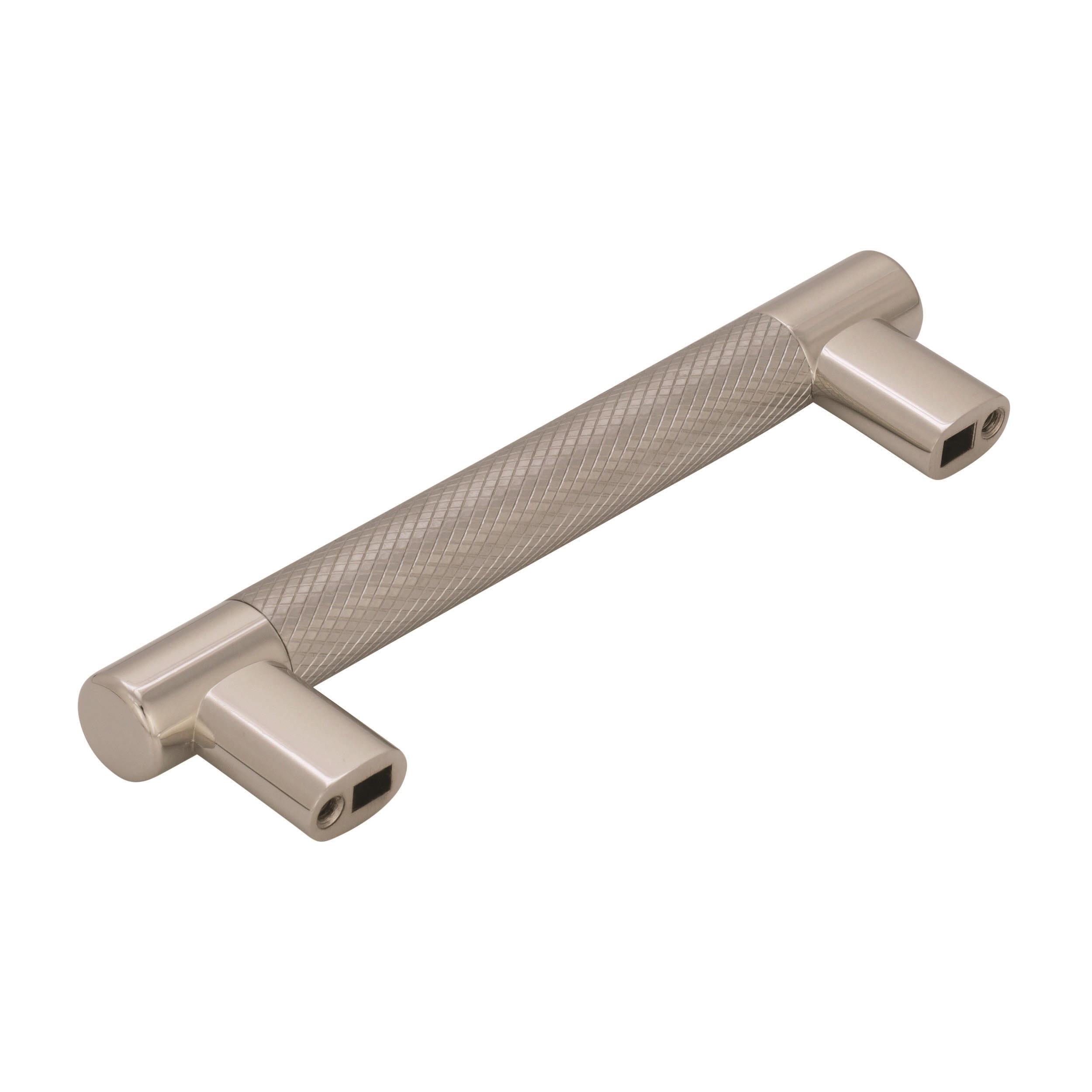 Amerock Esquire 5-1/16 inch (128mm) Center-to-Center Polished Nickel/Stainless Steel Cabinet Pull