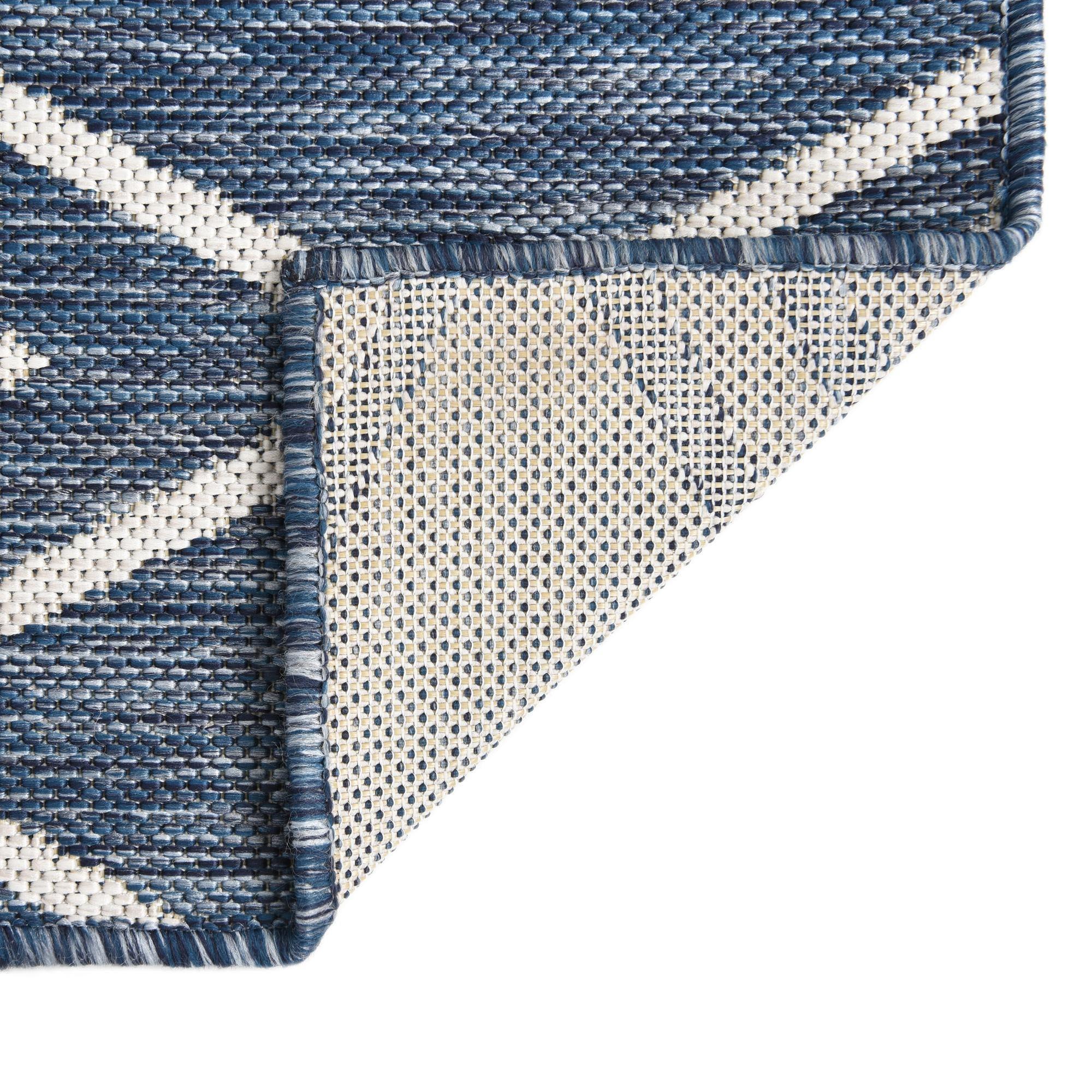 Jill Zarin Outdoor Collection Area Rug - Turks and Caicos (5' 3" x 8' Rectangle Blue/Ivory)