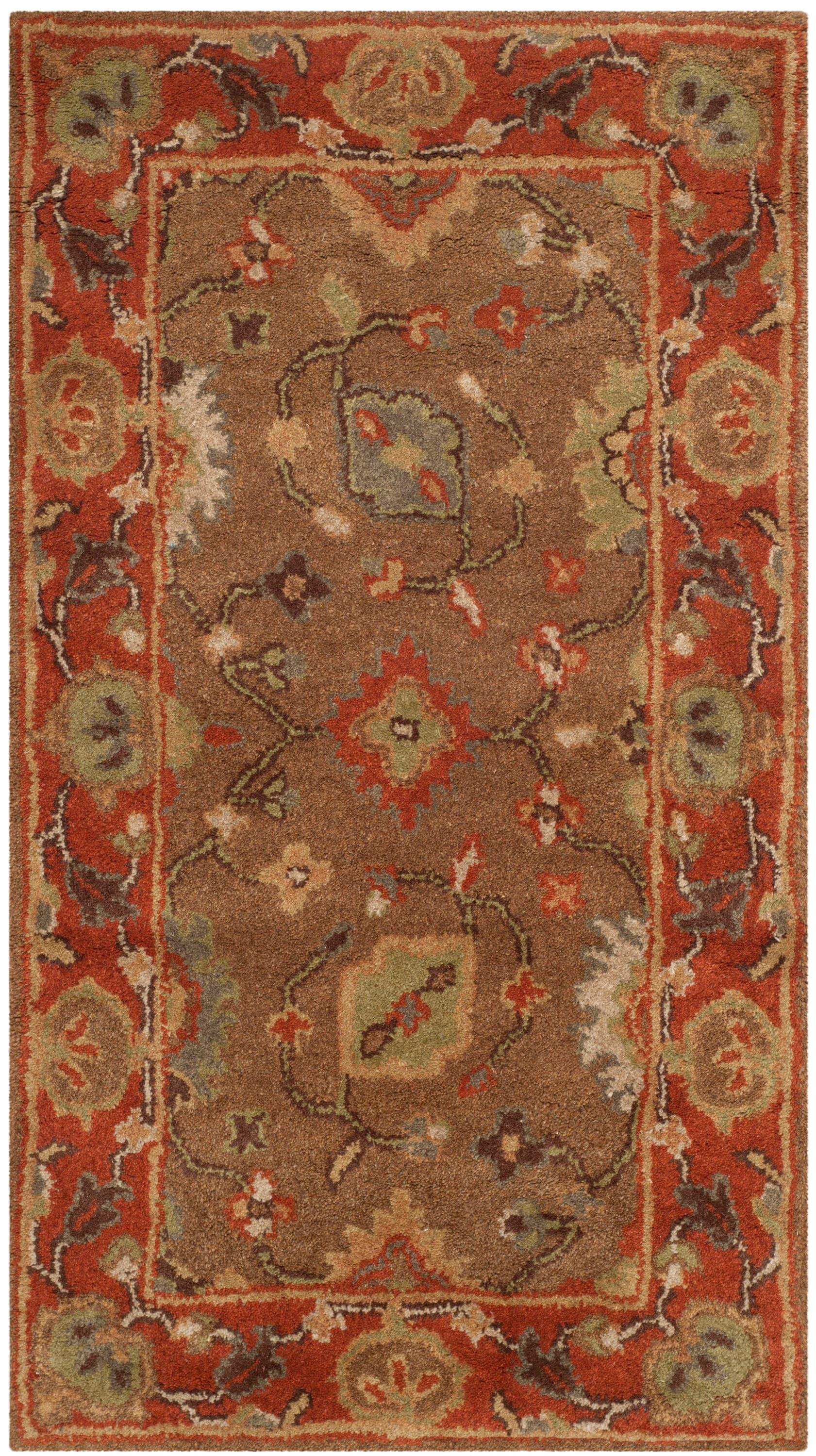 Heritage HG952 Handmade Accent Rug - 2'3"x4' - Moss/Rust - Safavieh
