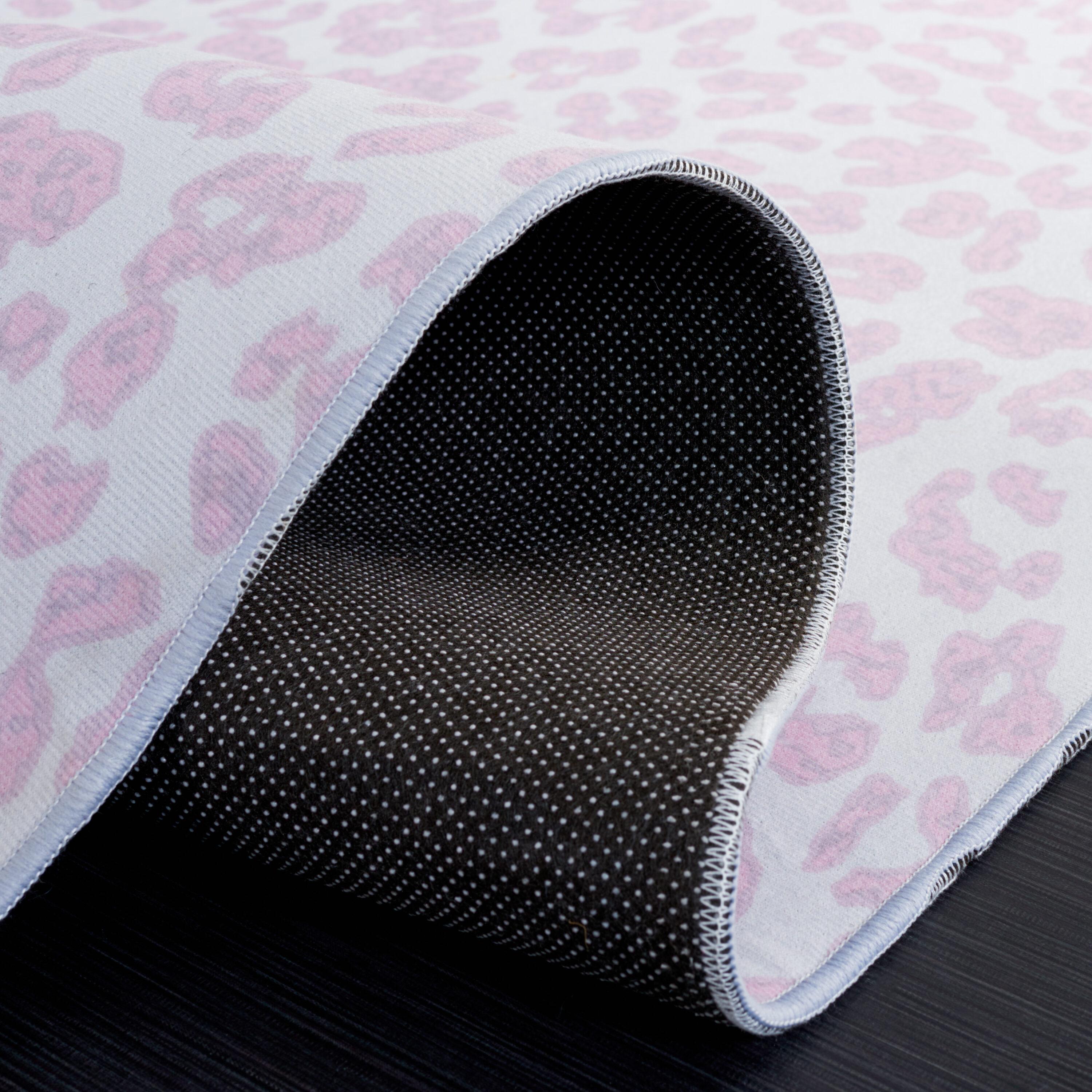 Faux Hide FAH505 Power Loomed Machine Washable Indoor Area Rug - Ivory/Pink - 5'x8' - Safavieh