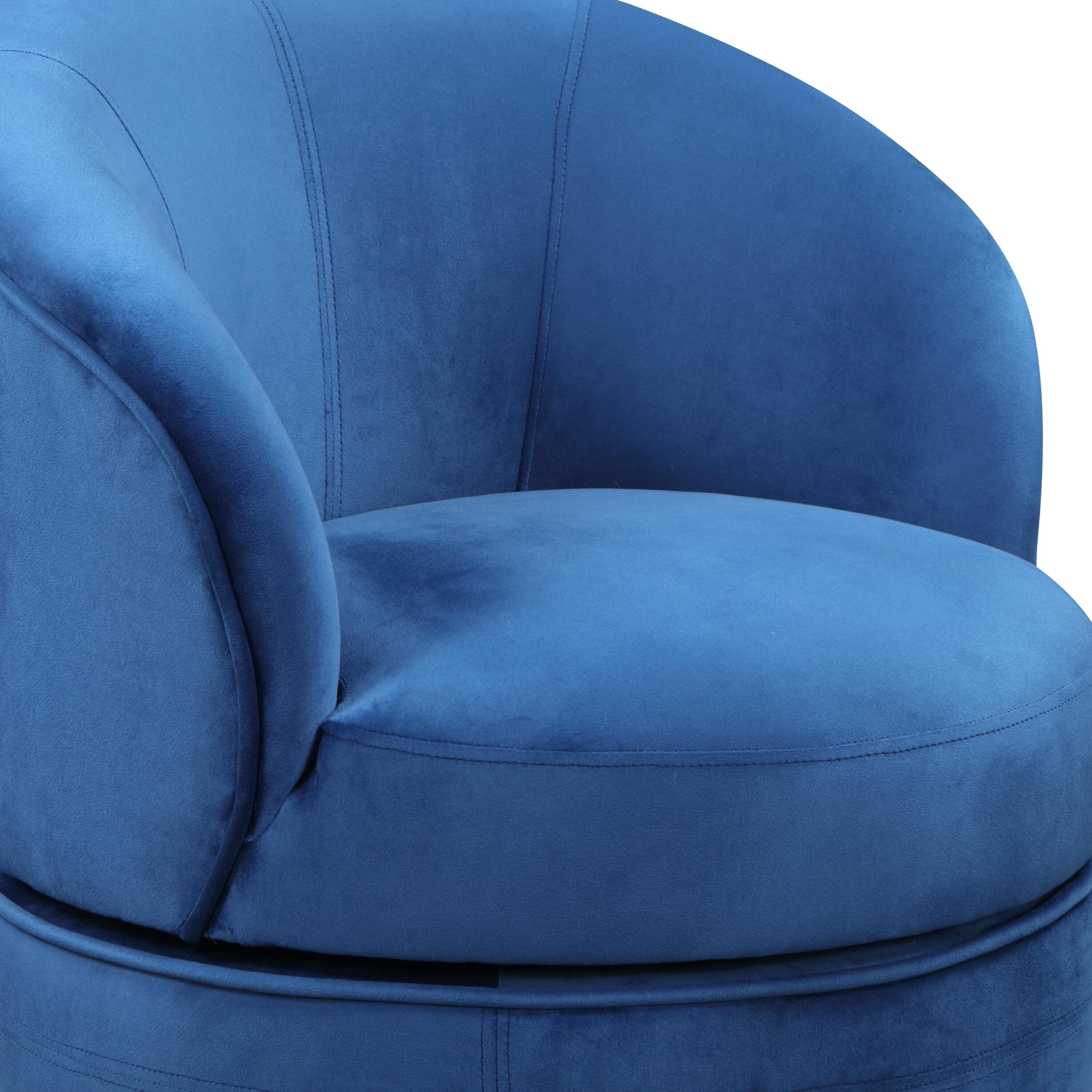 Sophia Velvet Swivel Accent Chair Blue - Steve Silver Co.: Transitional, Armless, 360° Base