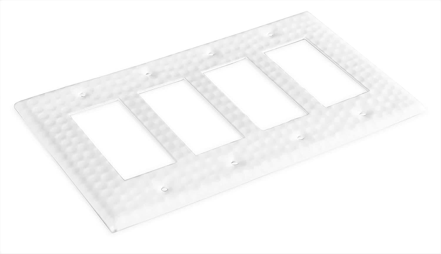 Monarch Abode Hand Hammered 4-Gang Rocker Light Switch Standard Wall Plate