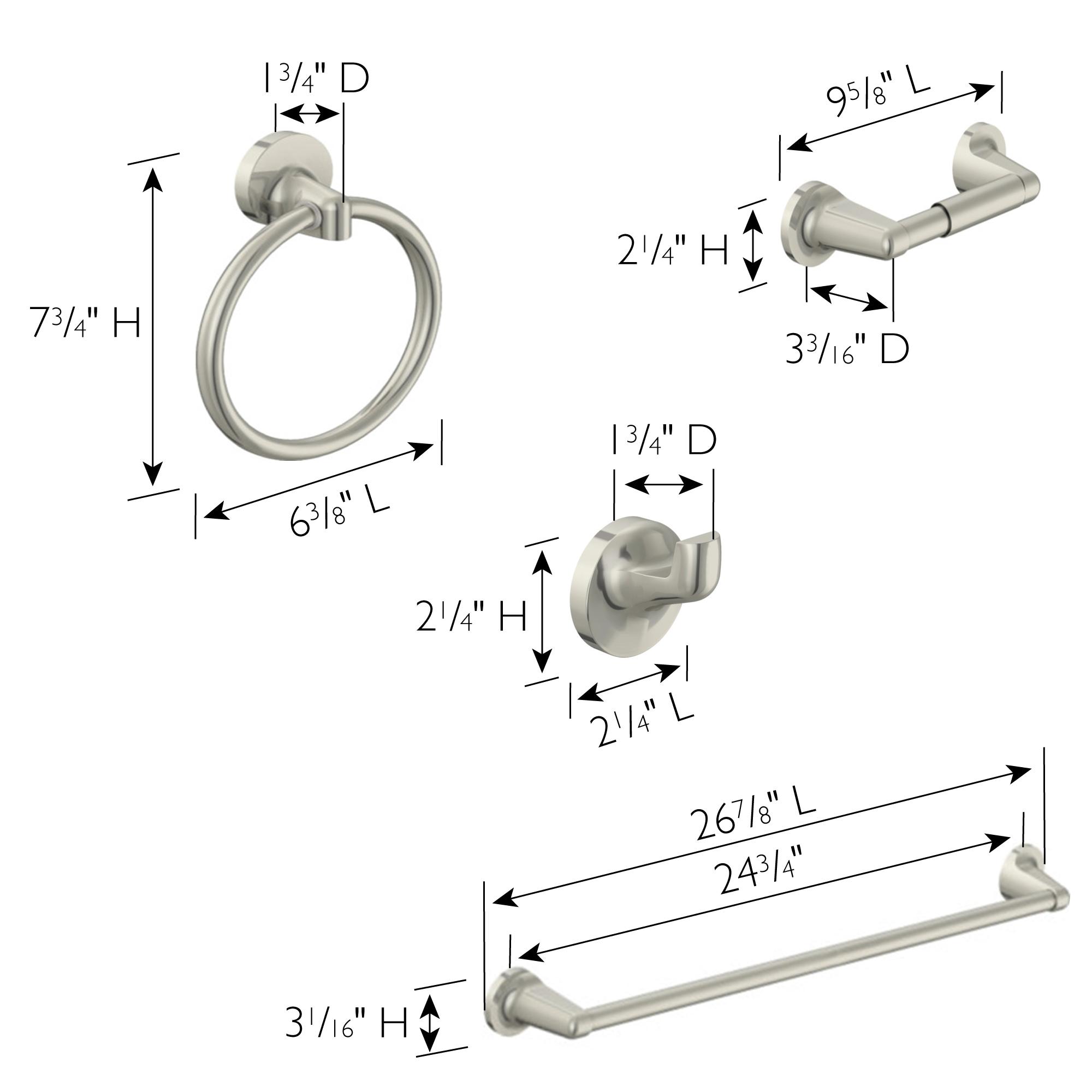 Alta Bay 4-Piece Bathroom Hardware Accessory Kit in Polished Chrome