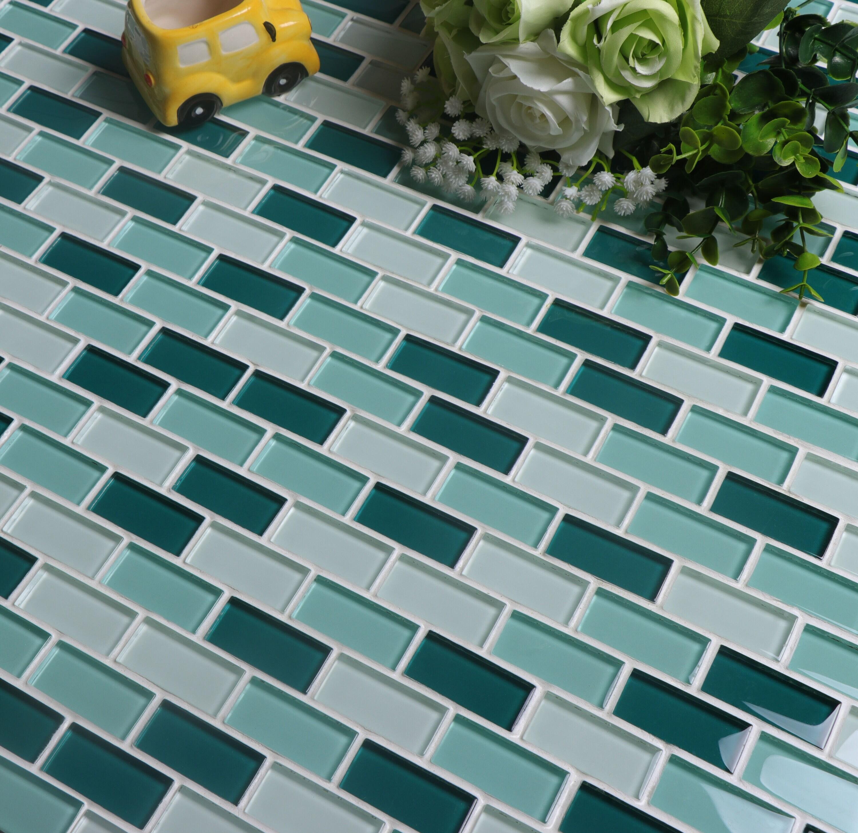 WS Tiles® Swimming Pool Series 1" x 2" Straight Edge Glass Mosaic Tile